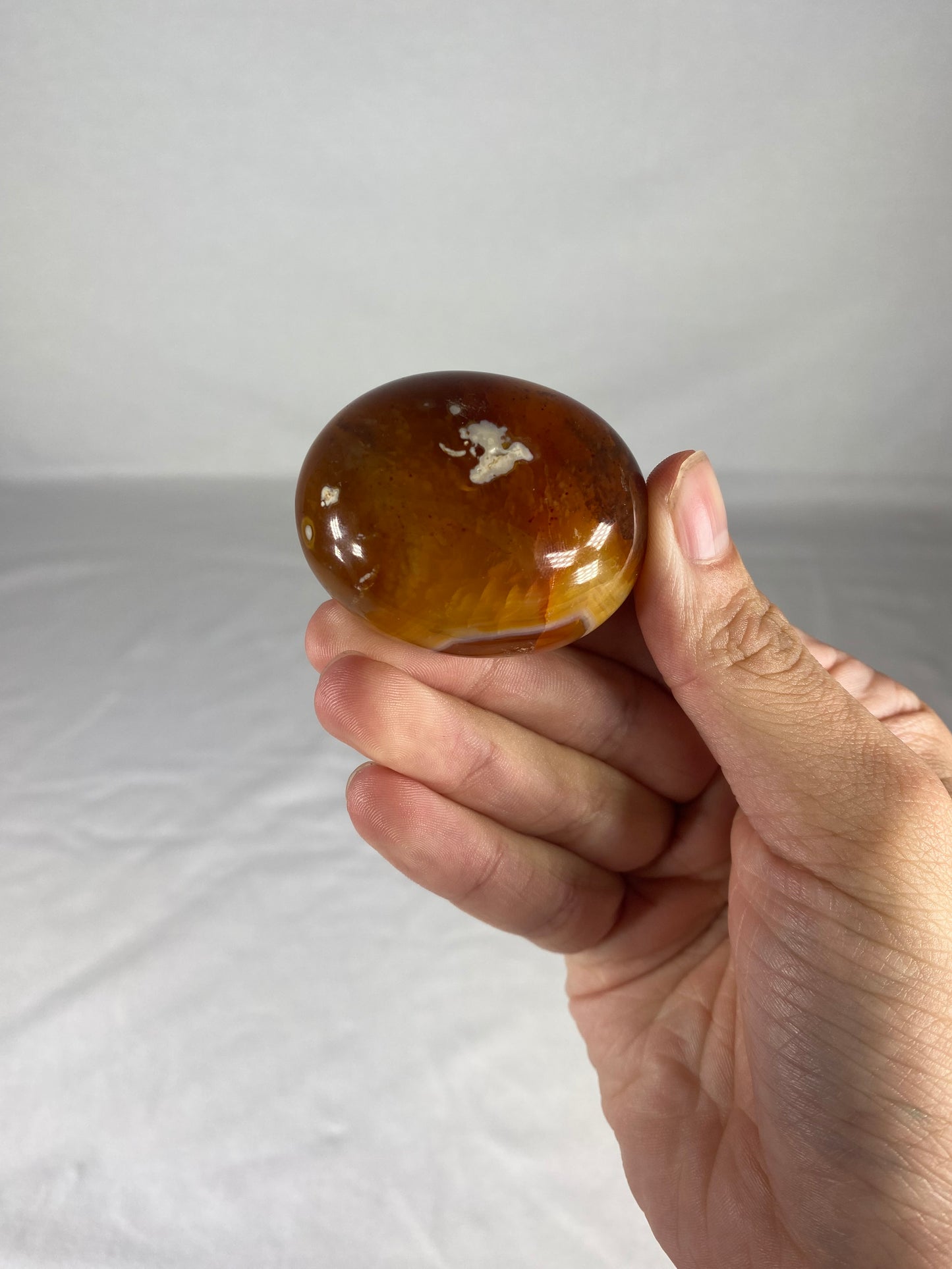 Madagascan Polished Carnelian Palm Stone (C)
