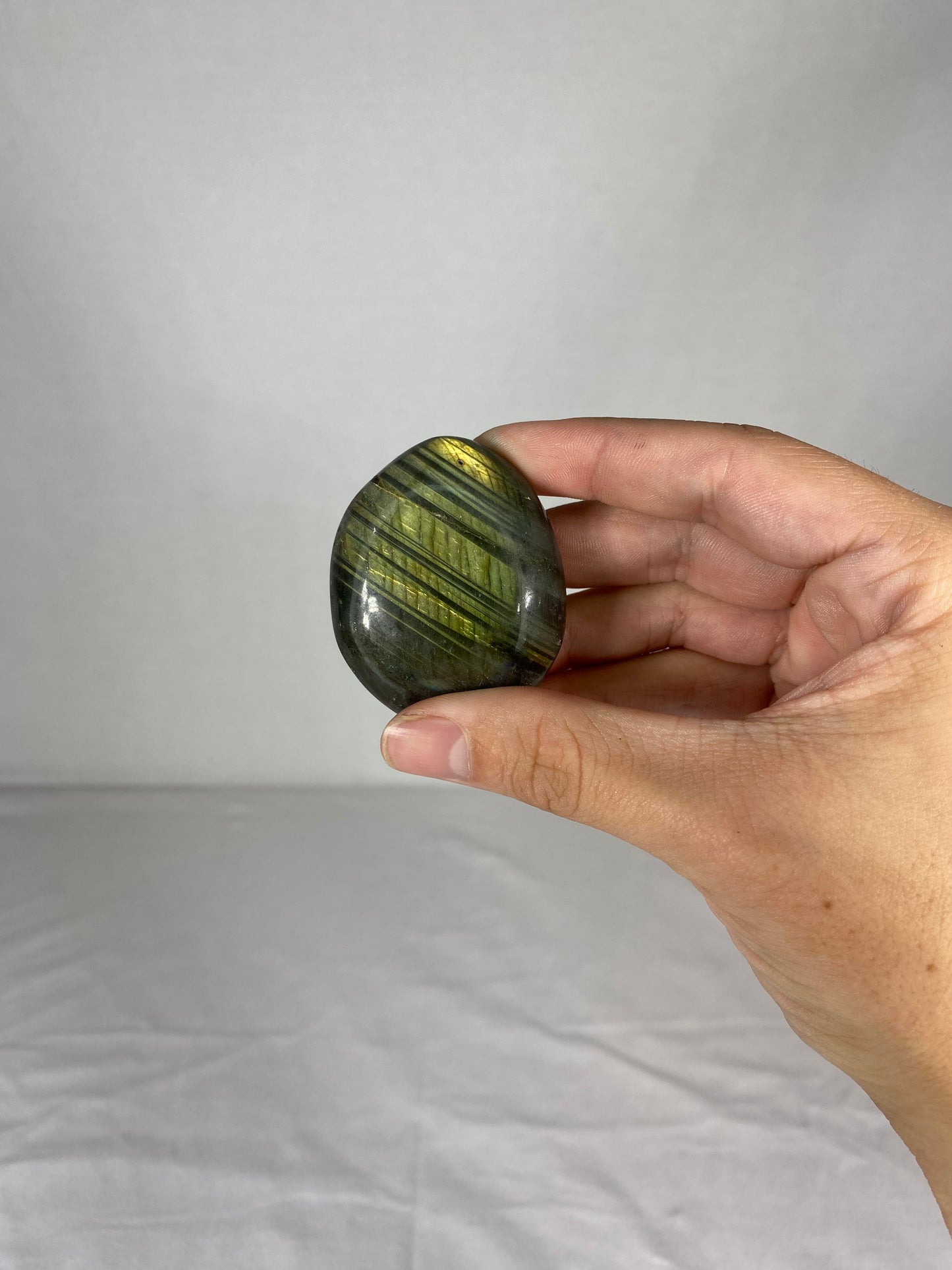 Madagascan Polished Labradorite Palm Stone (I)
