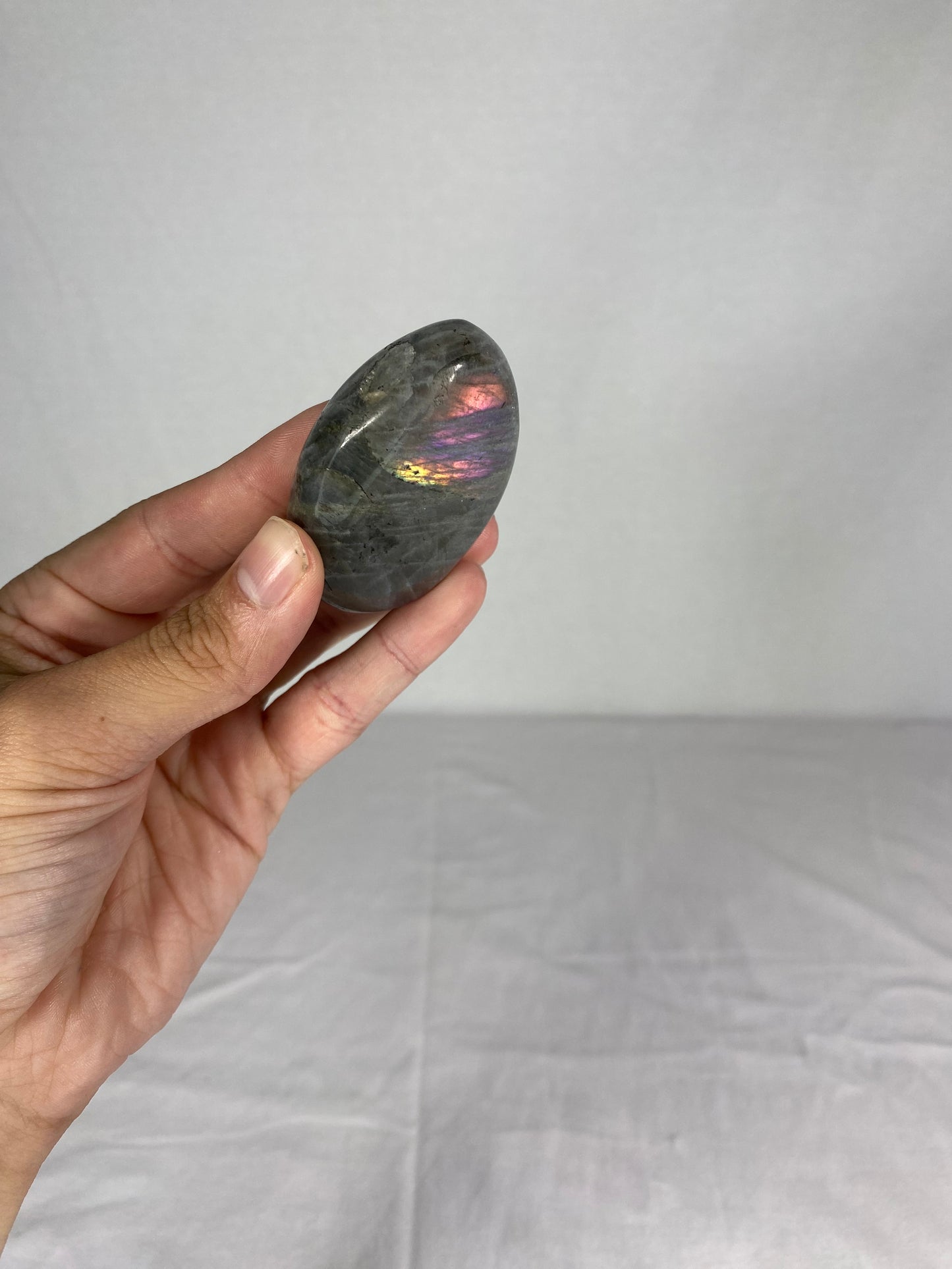 Madagascan Polished Labradorite Palm Stone (Y)