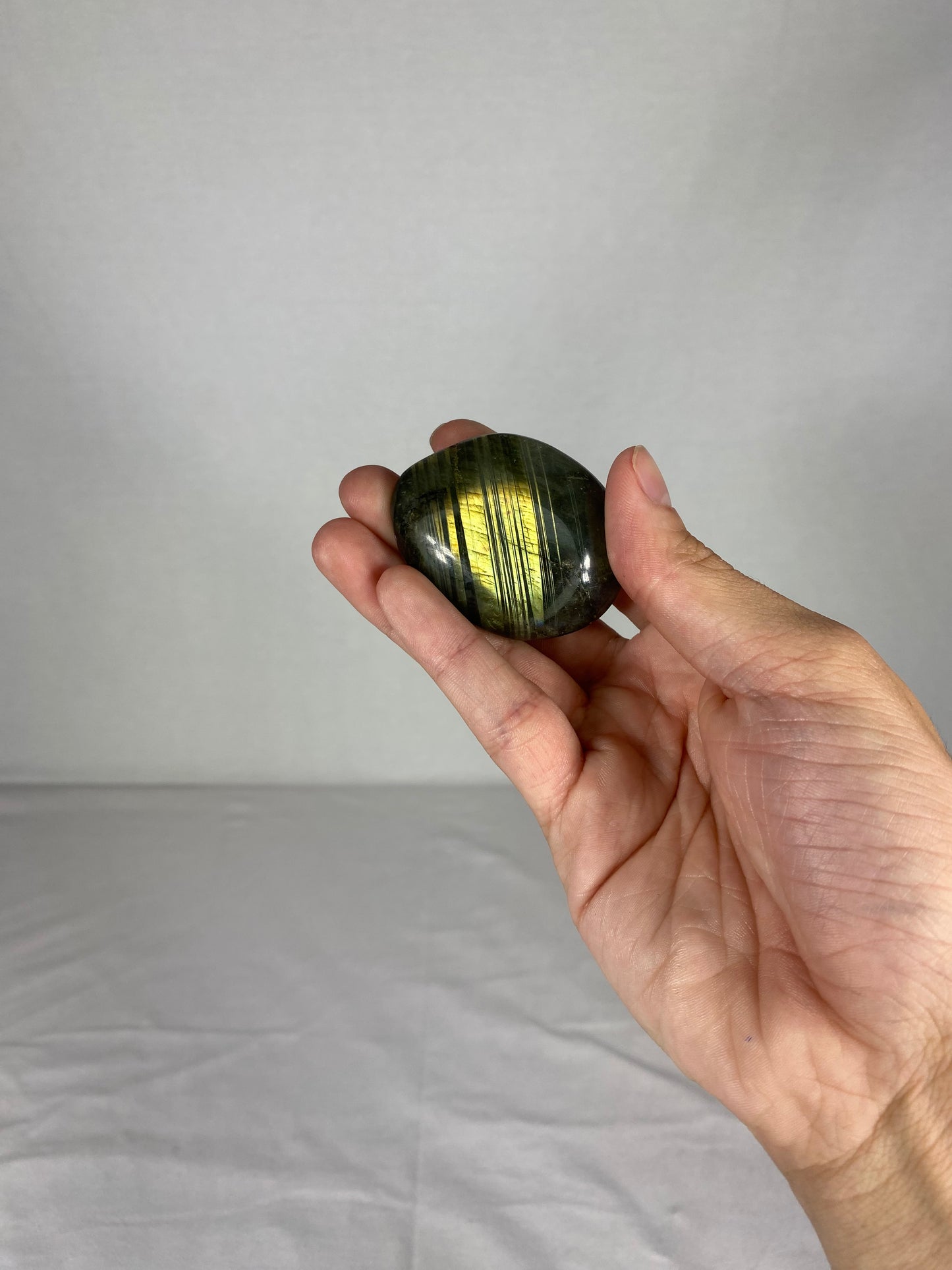 Madagascan Polished Labradorite Palm Stone (I)