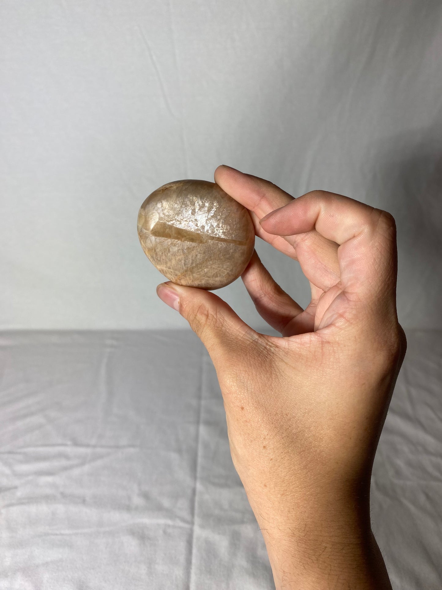 Madagascan Polished Sunstone Palm Stone (I)