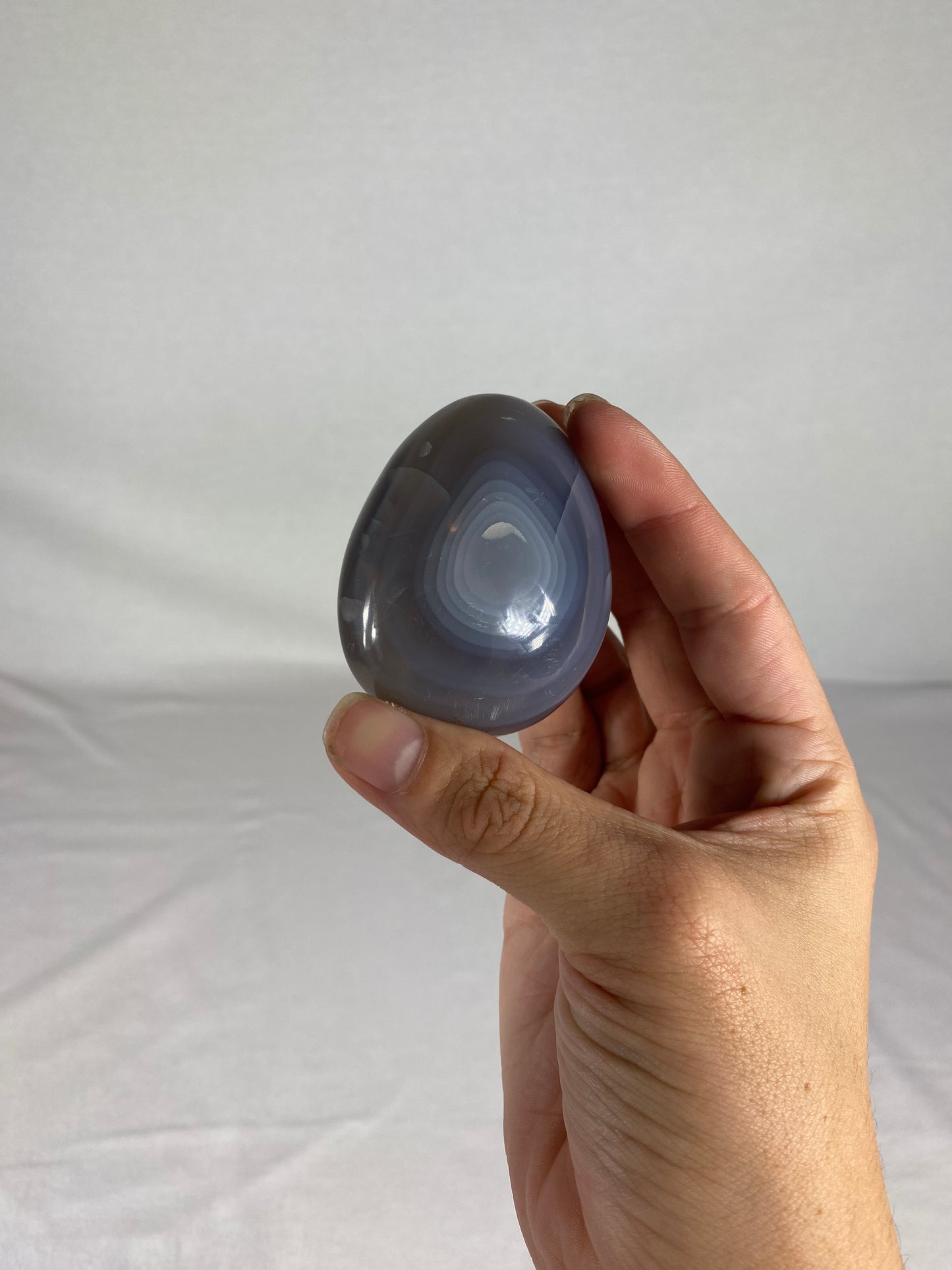 Madagascan Polished Orca Agate Palm Stone (A)