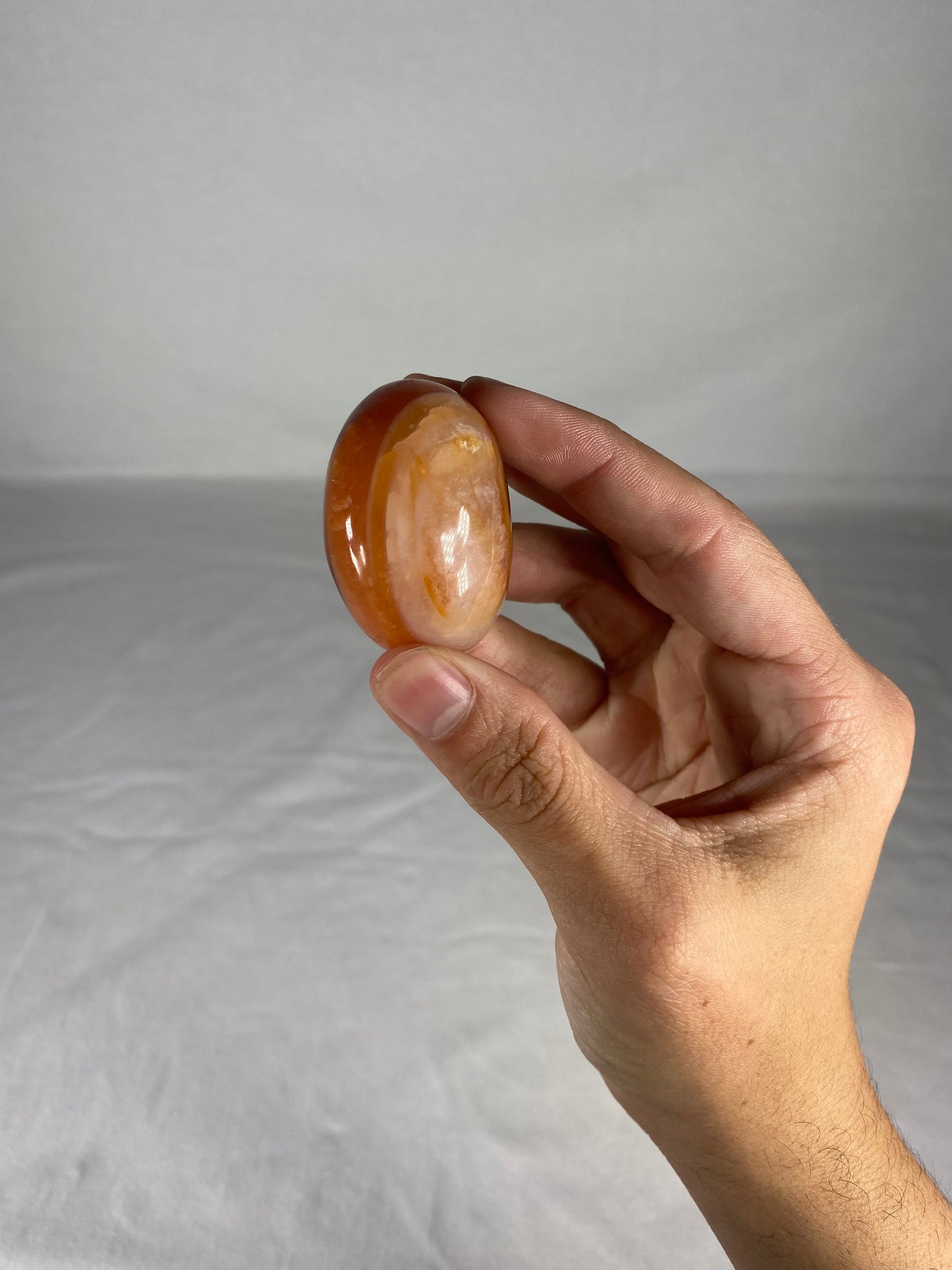 Madagascan Polished Carnelian Palm Stone (D)