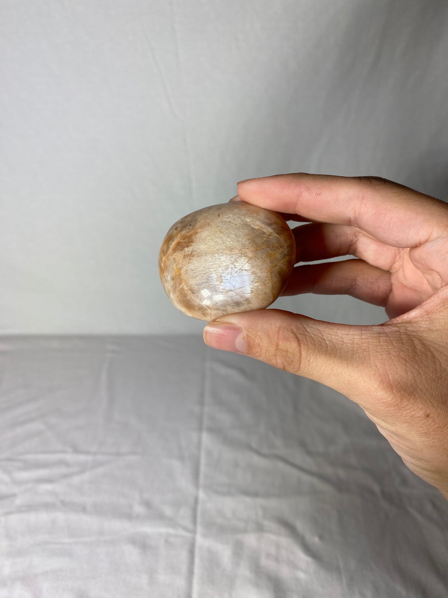 Madagascan Polished Sunstone Palm Stone (B)