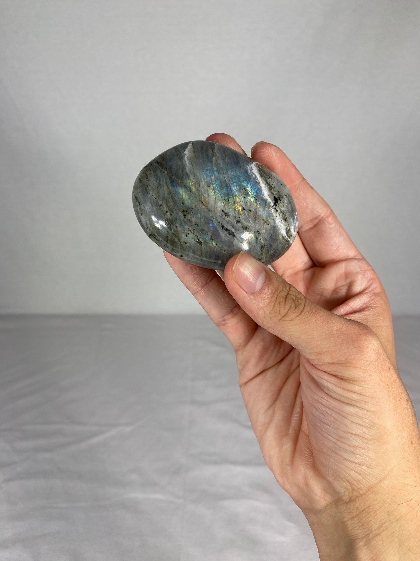 Madagascan Polished Labradorite Palm Stone (M1)
