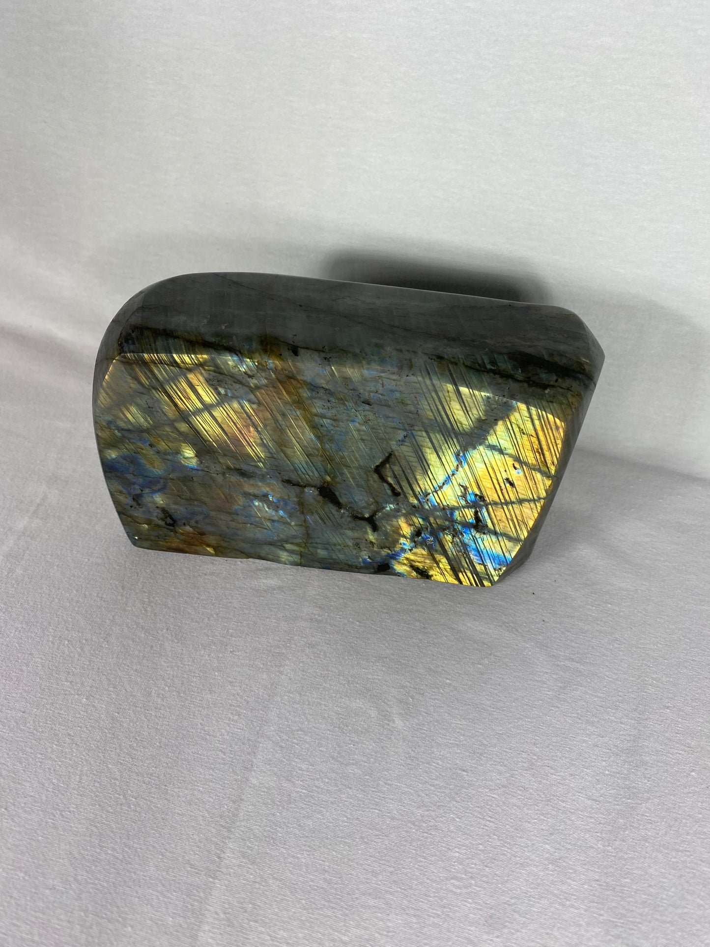 Madagascan Polished Labradorite Freeform Mountain (A)