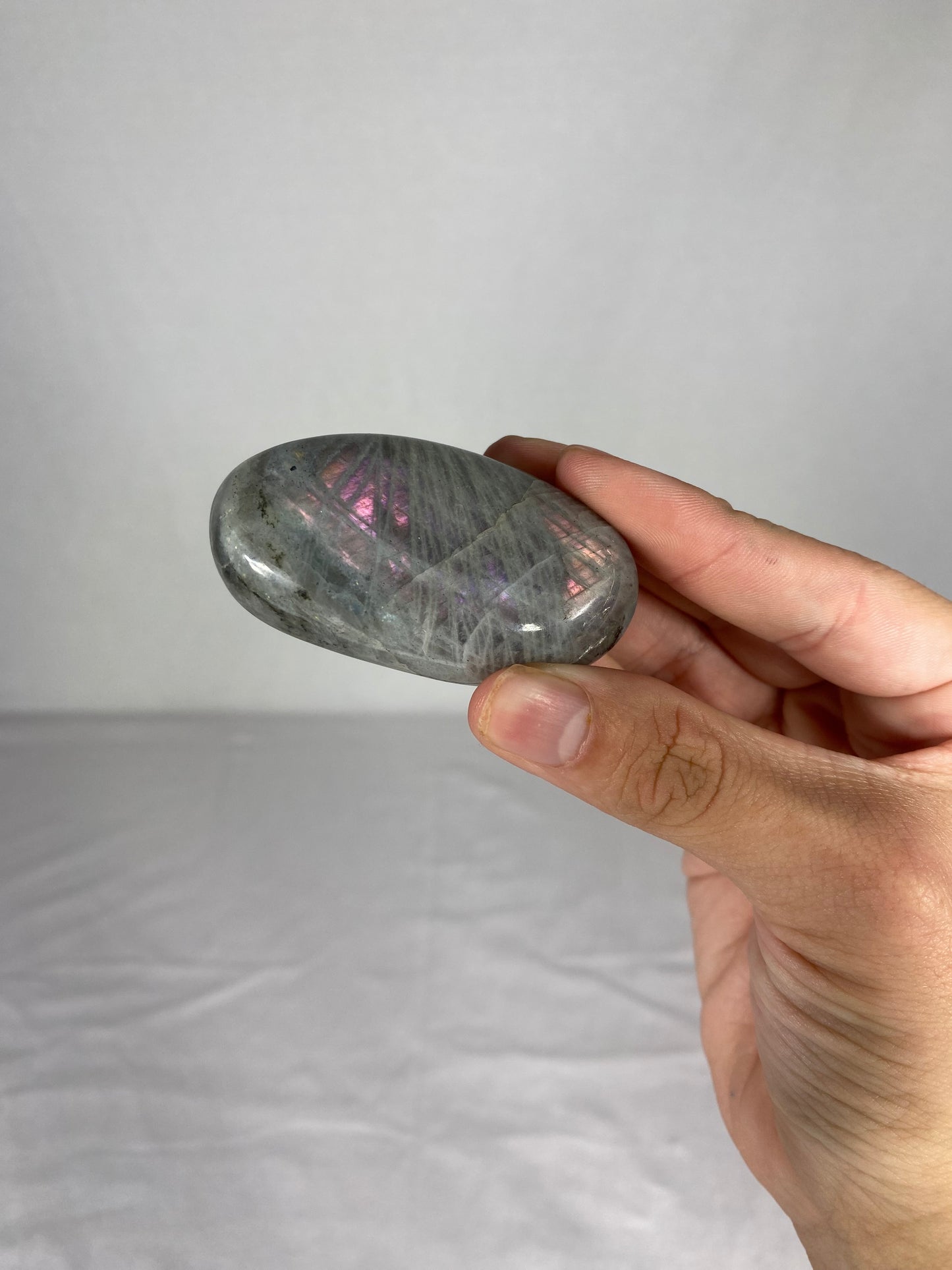 Madagascan Polished Labradorite Palm Stone (J1)