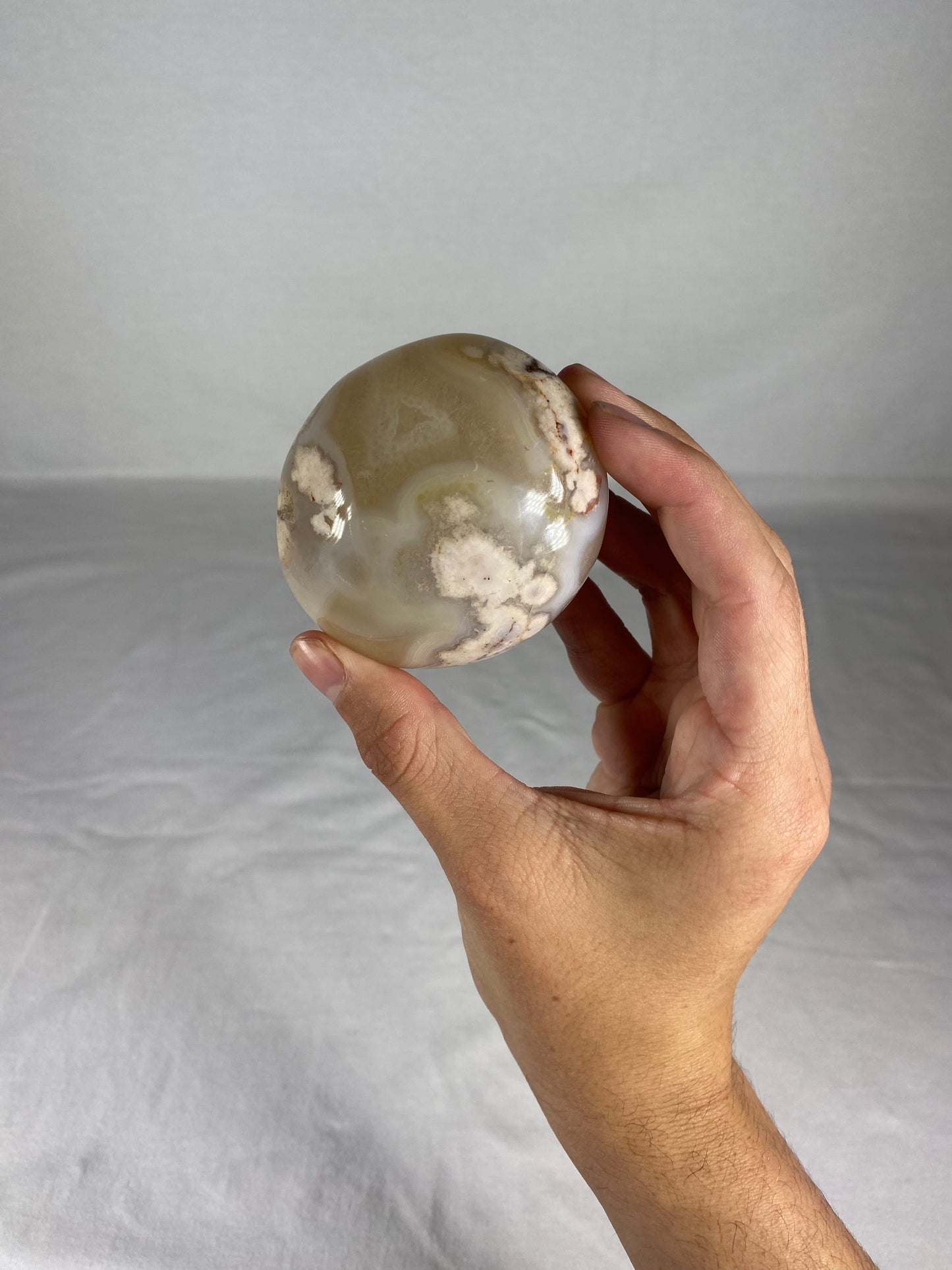 Madagascan Polished Flower Agate Palm Stone (C)