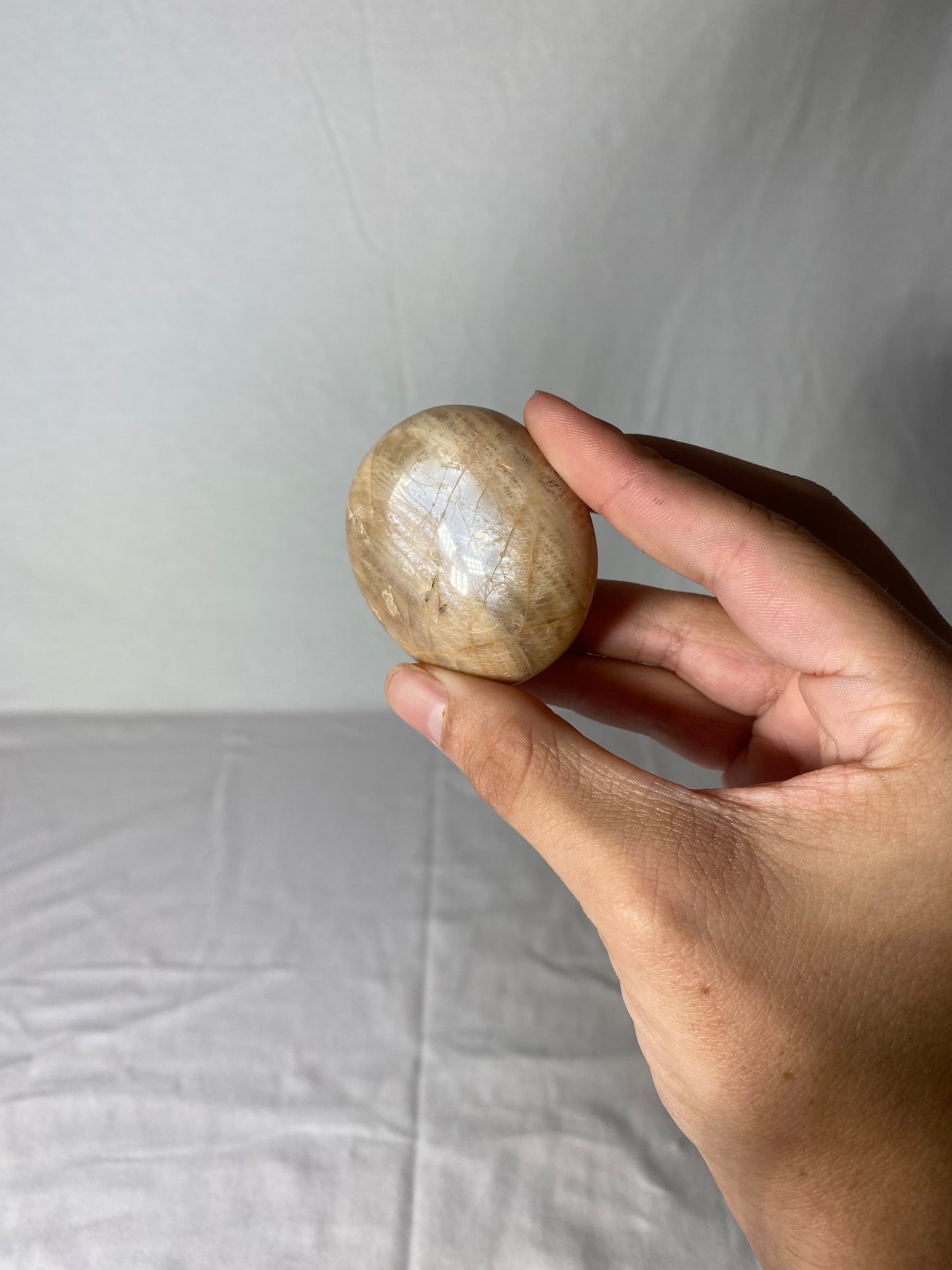 Madagascan Polished Sunstone Palm Stone (J)