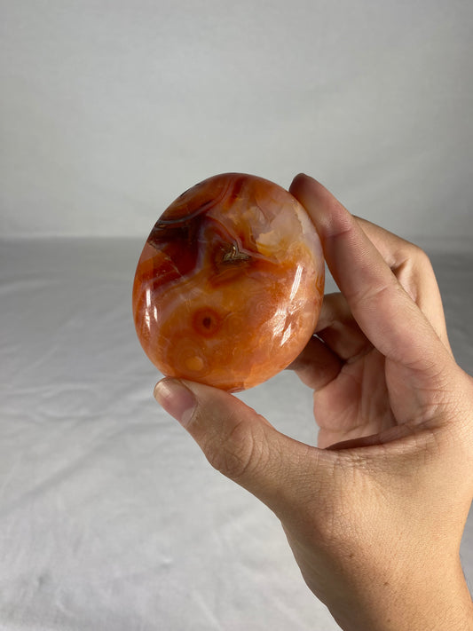 Madagascan Polished Carnelian Palm Stone (B)