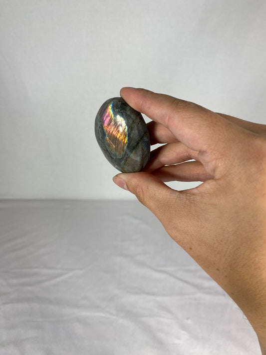 Madagascan Polished Labradorite Palm Stone (C1)