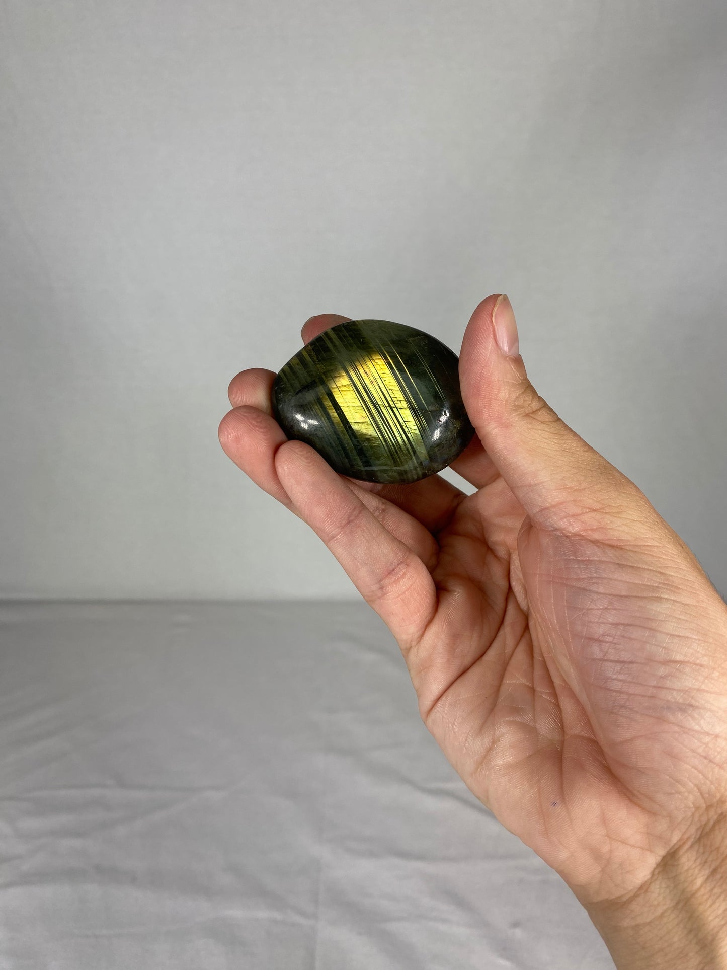 Madagascan Polished Labradorite Palm Stone (I)