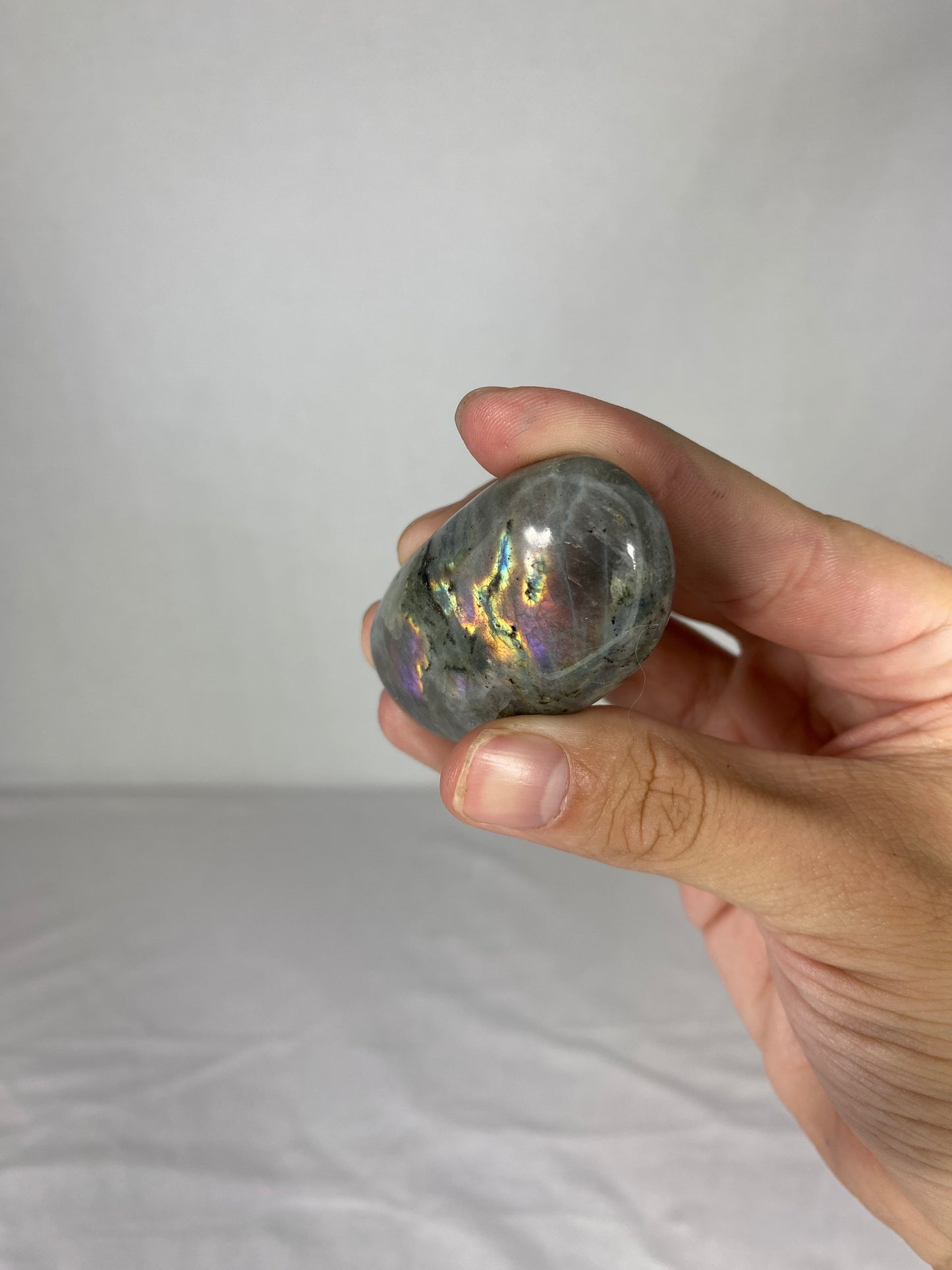 Madagascan Polished Labradorite Palm Stone (J)