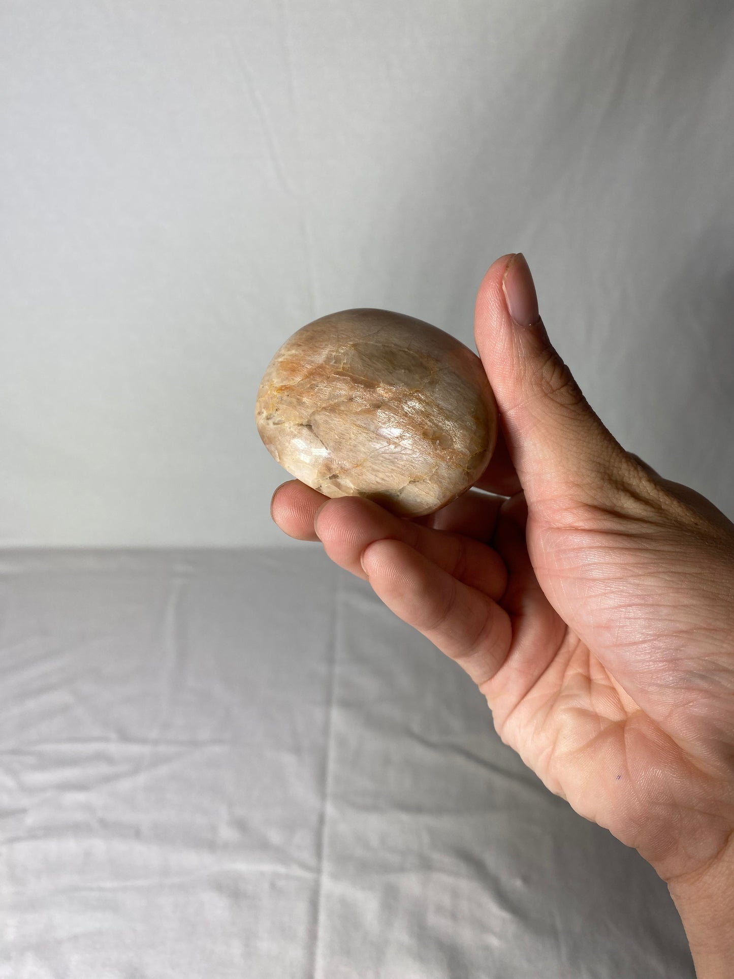 Madagascan Polished Sunstone Palm Stone (B)