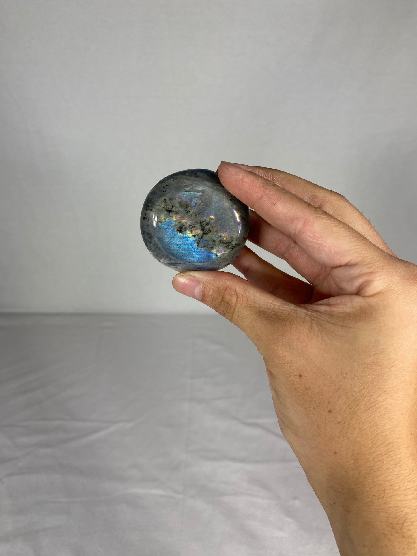Madagascan Polished Labradorite Palm Stone (W)