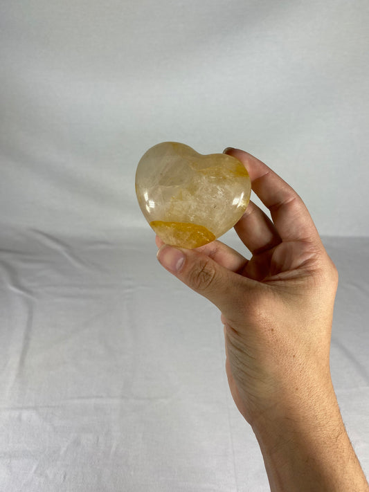 Madagascan Polished Golden Healer Quartz Heart (F)