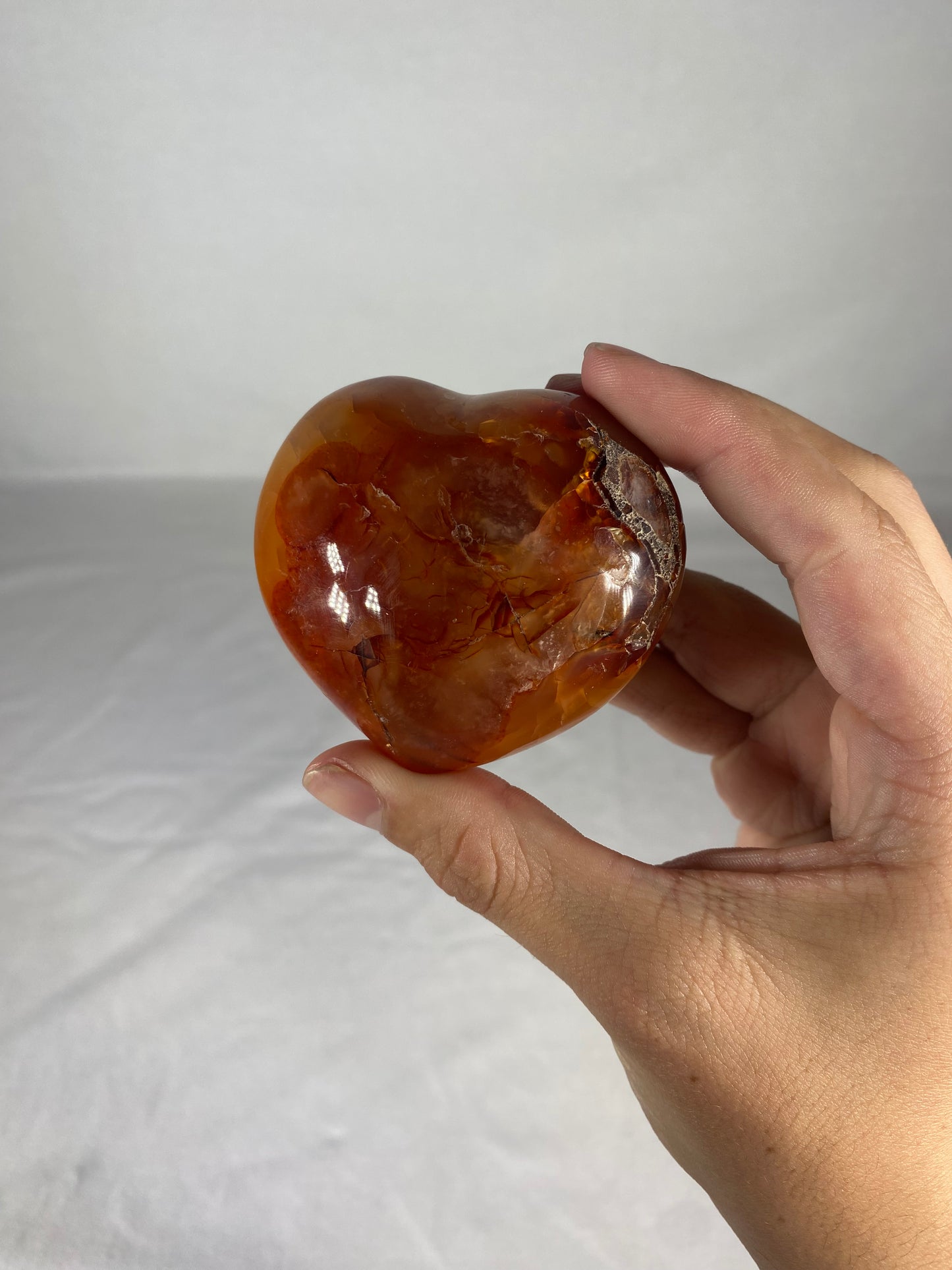 Madagascan Polished Carnelian Heart (B)