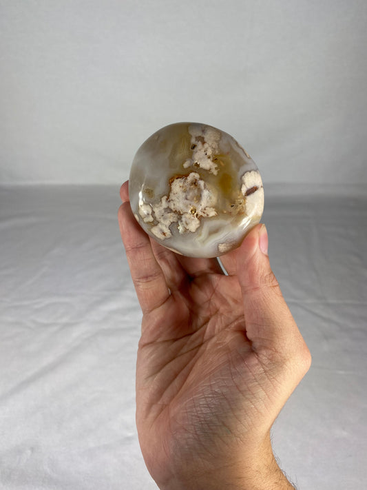 Madagascan Polished Flower Agate Palm Stone (C)