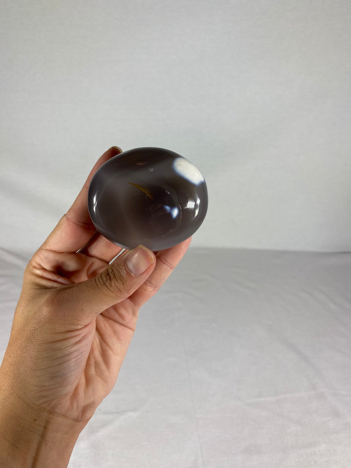Madagascan Polished Orca Agate Palm Stone (B)