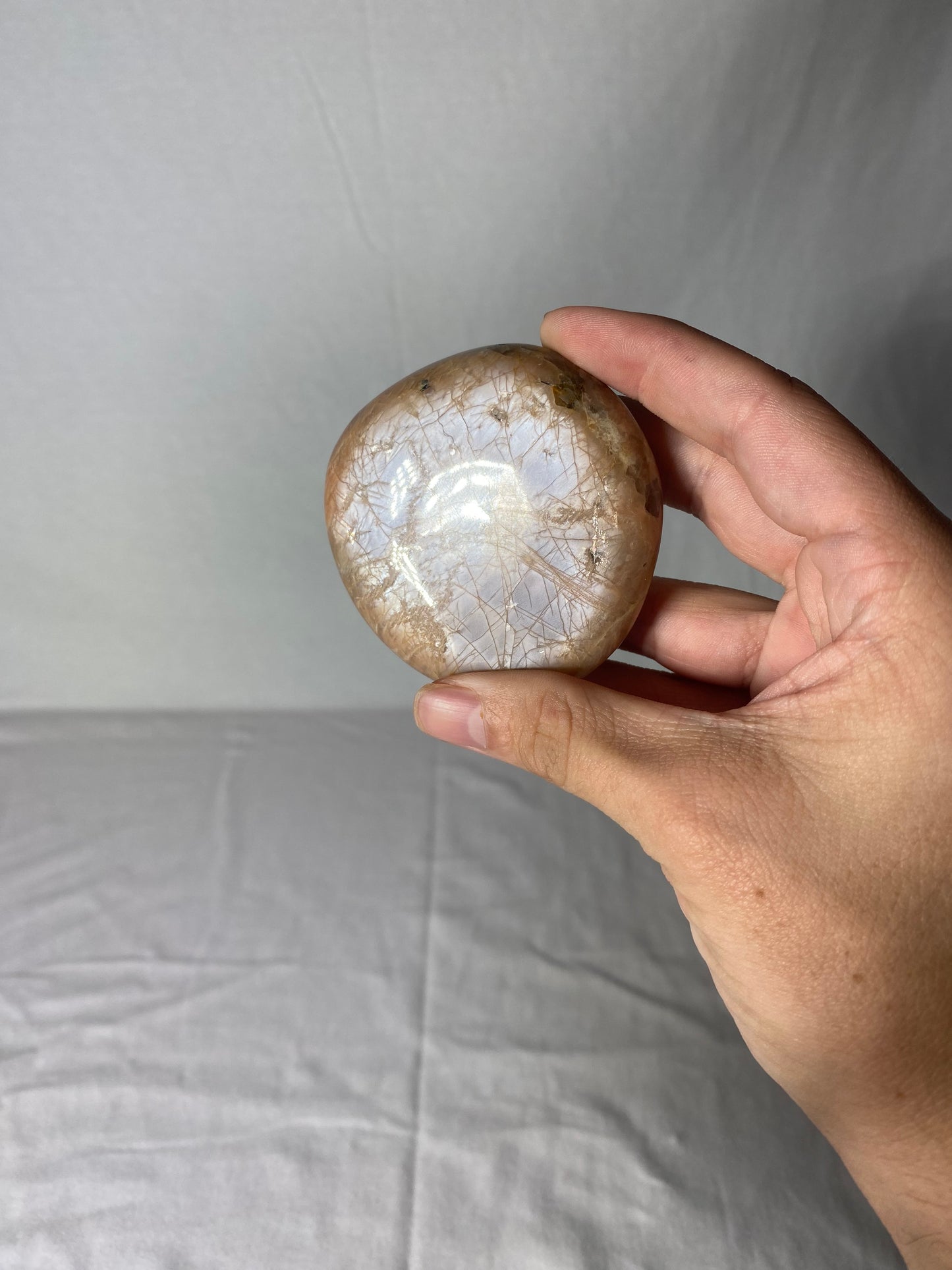 Madagascan Polished Sunstone Palm Stone (D)