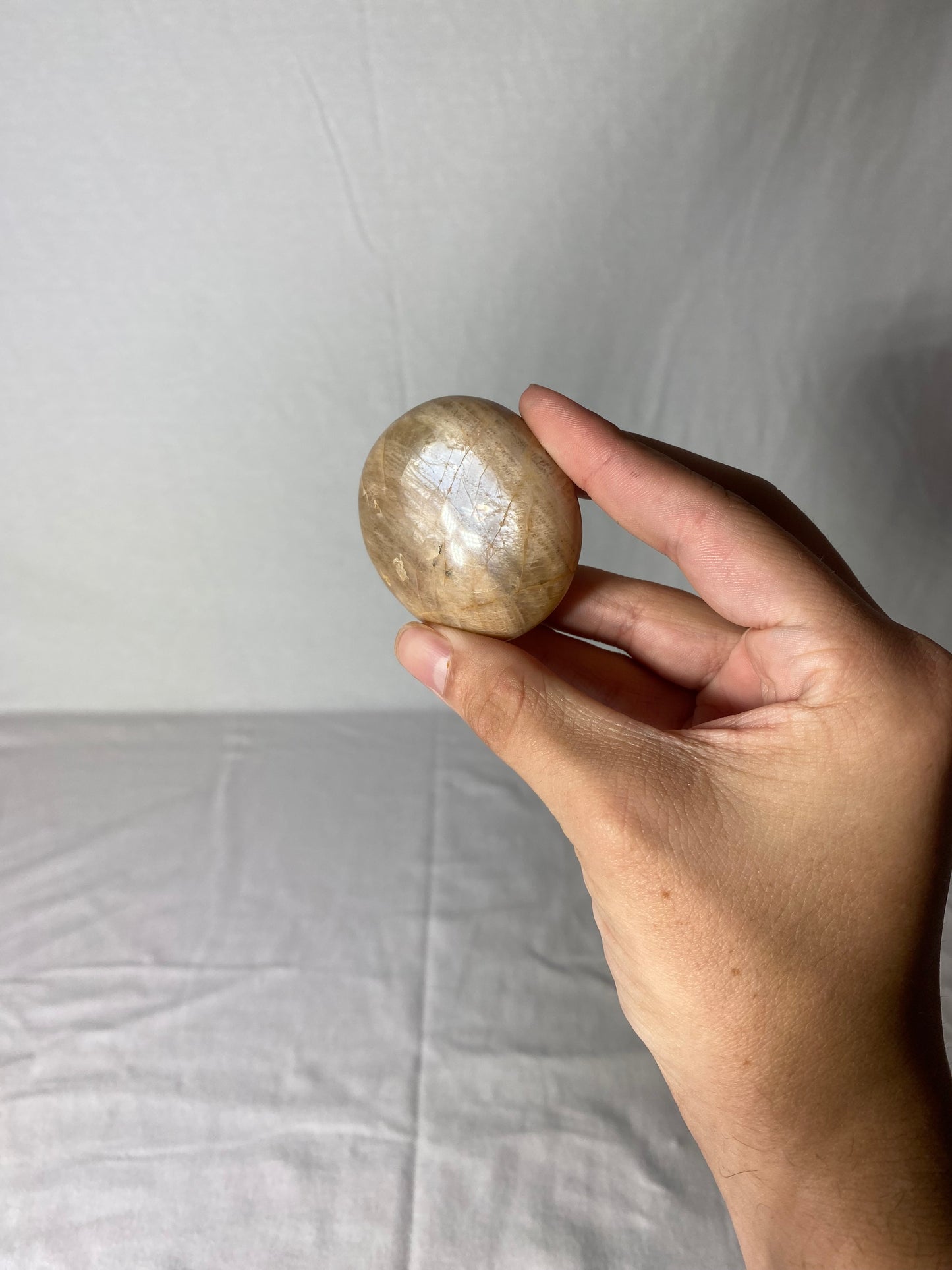 Madagascan Polished Sunstone Palm Stone (J)