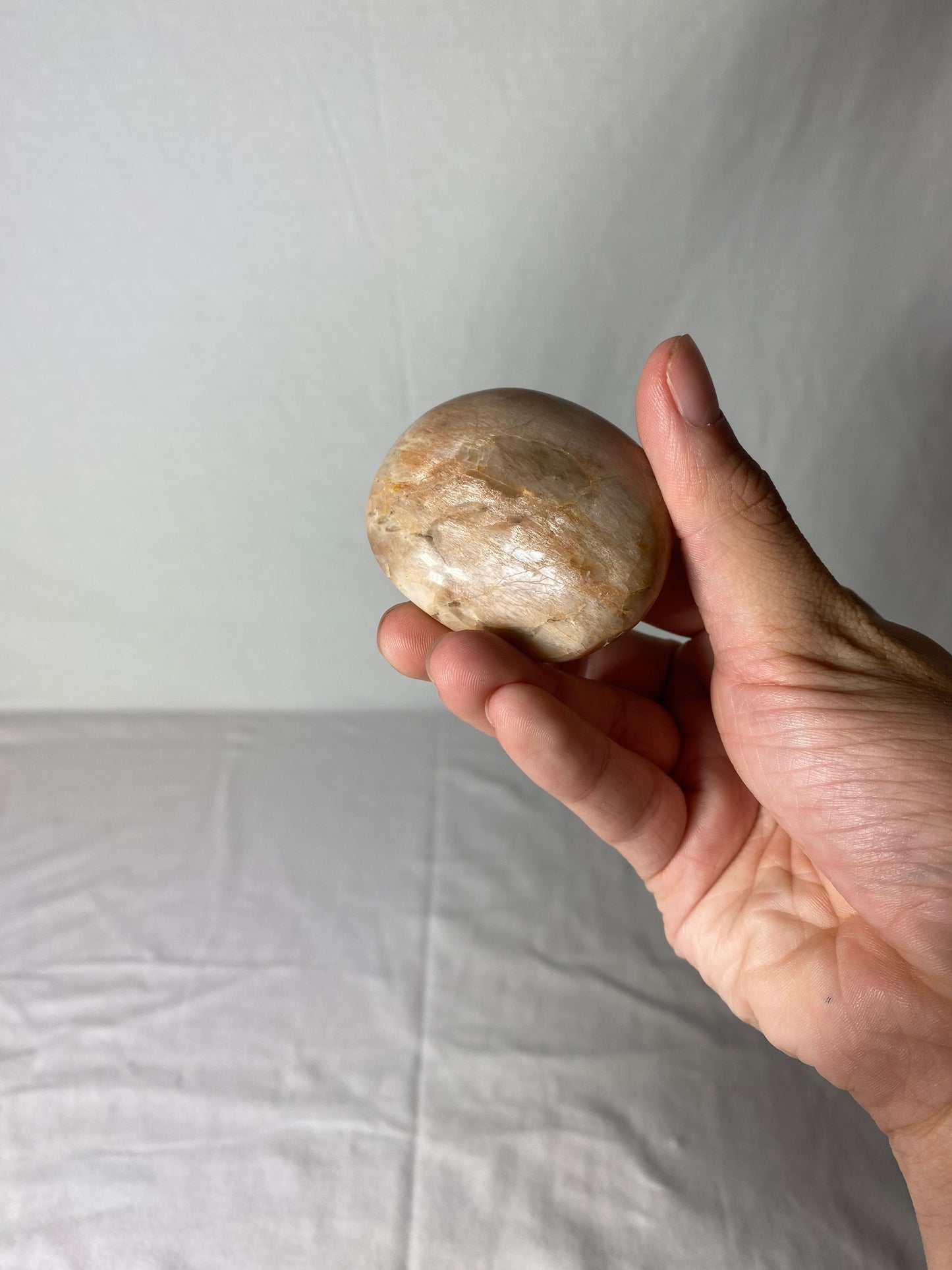 Madagascan Polished Sunstone Palm Stone (B)