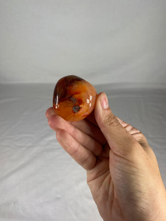 Madagascan Polished Carnelian Palm Stone (G)