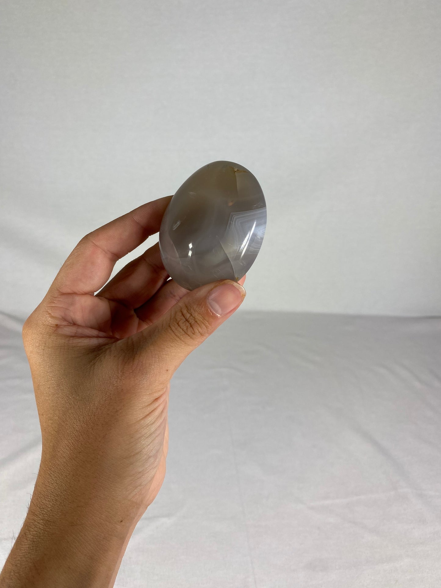 Madagascan Polished Orca Agate Palm Stone (E)