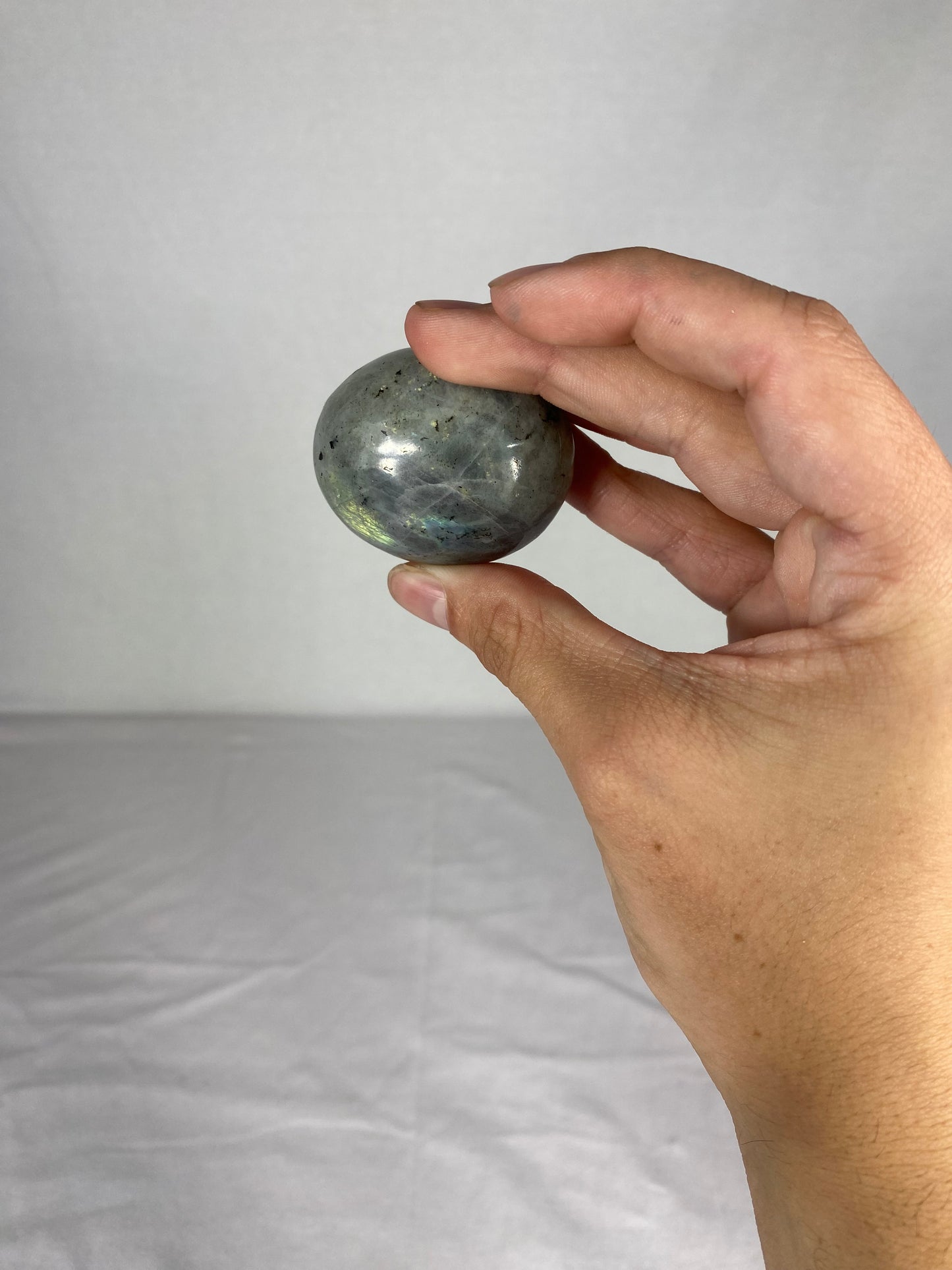 Madagascan Polished Labradorite Palm Stone (B1)