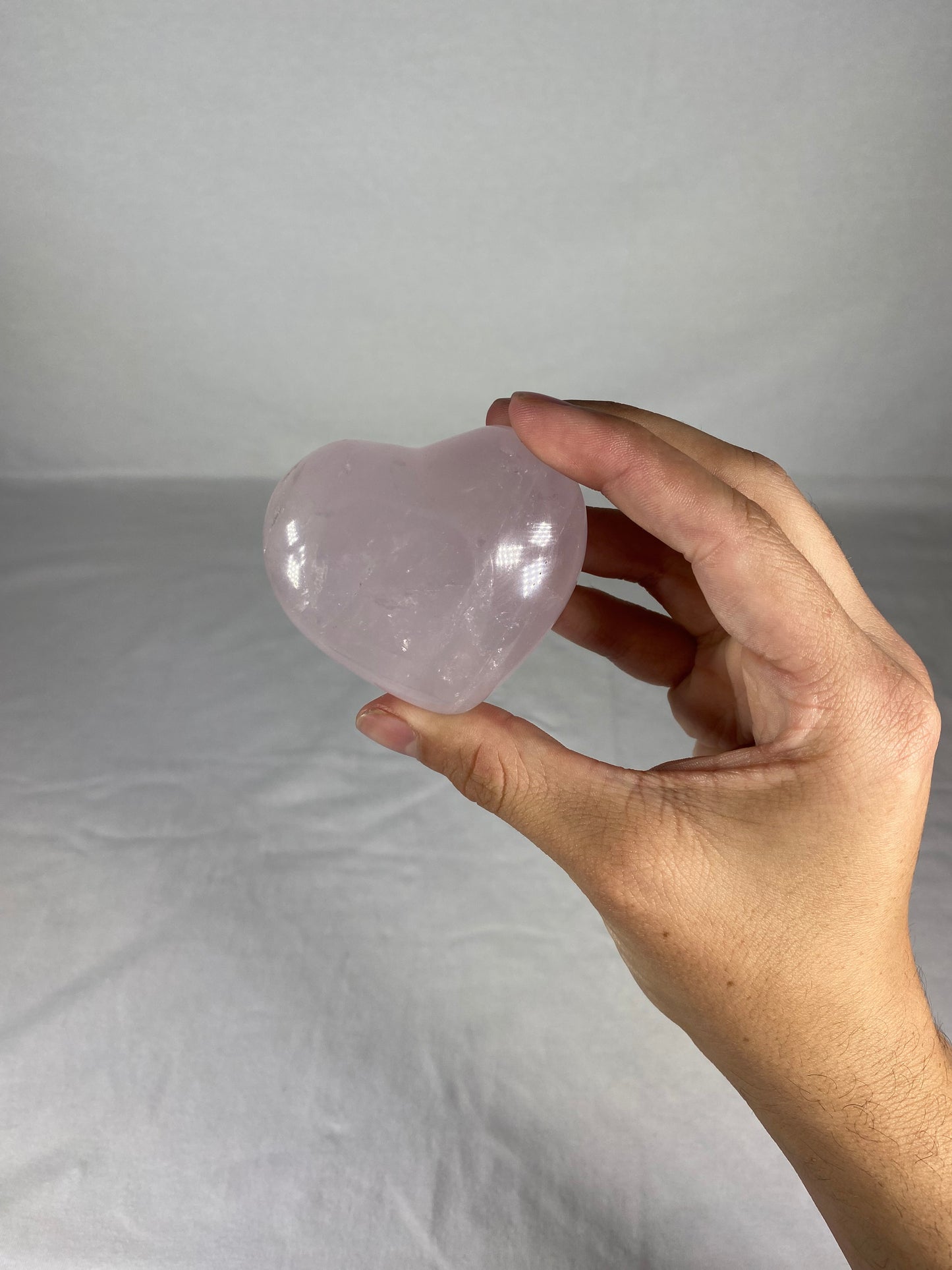 Madagascan Polished Rose Quartz Heart (E)