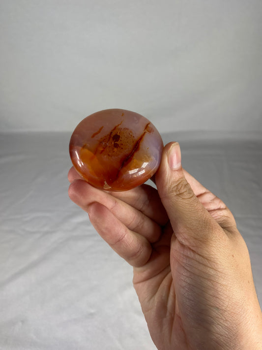 Madagascan Polished Carnelian Palm Stone (E)