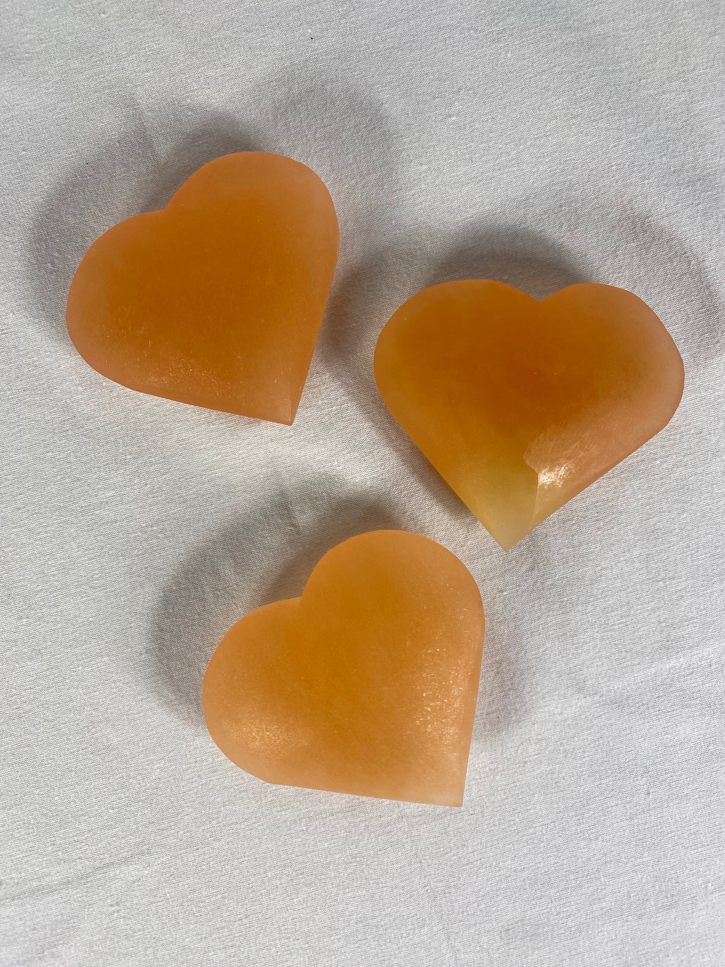 Peach Selenite Heart (MYSTERY)