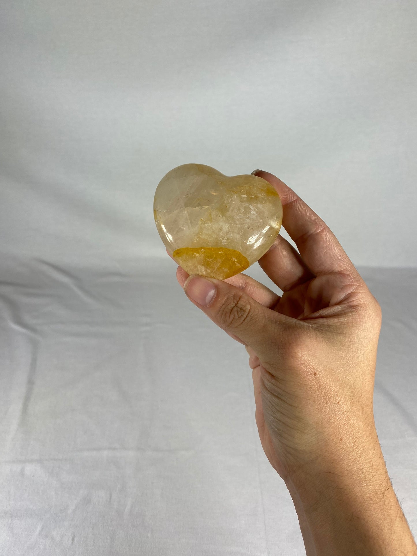 Madagascan Polished Golden Healer Quartz Heart (F)