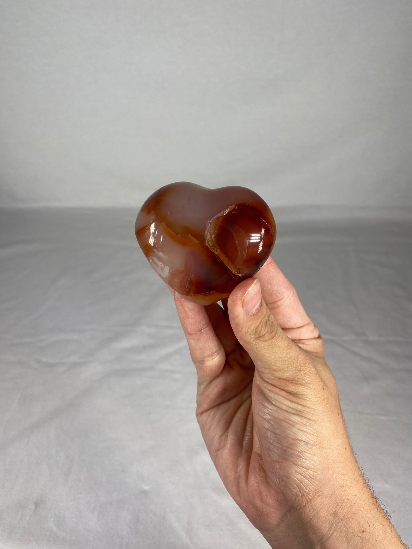 Madagascan Polished Carnelian Heart (F)