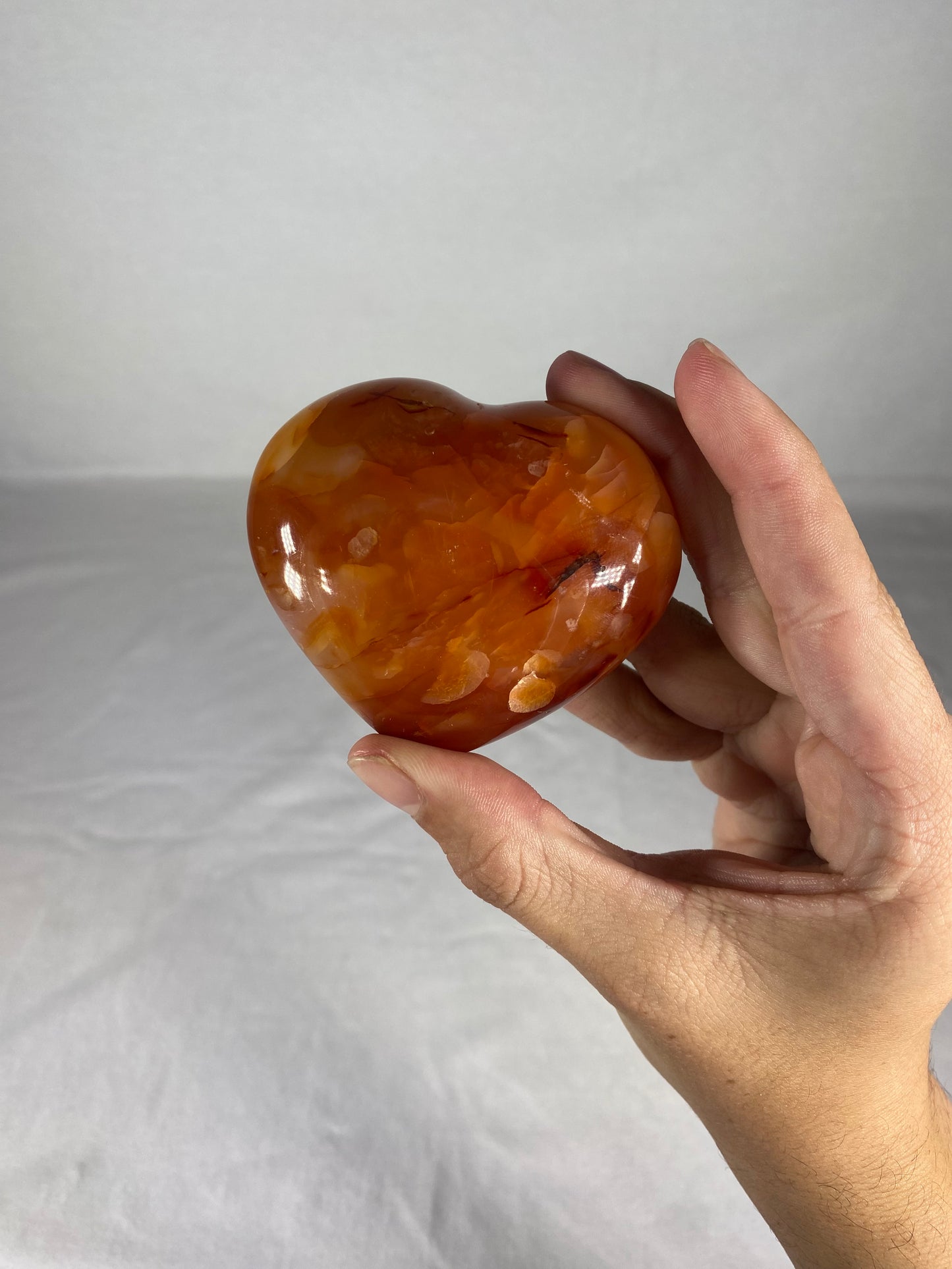 Madagascan Polished Carnelian Heart (E)
