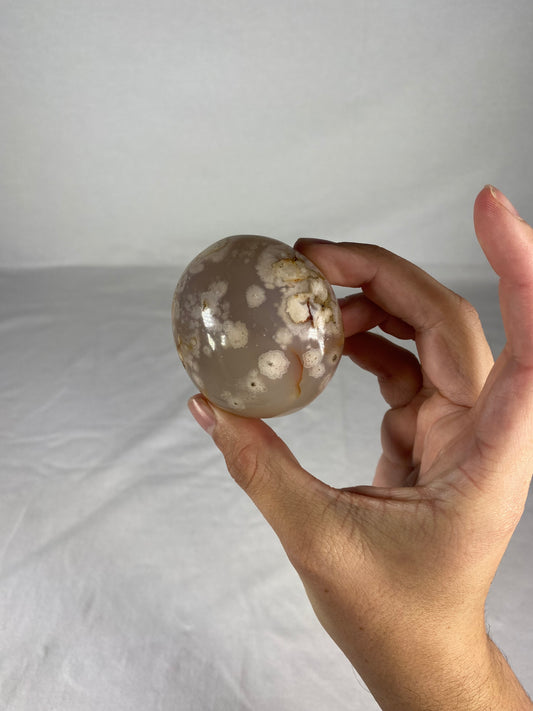 Madagascan Polished Flower Agate Palm Stone (A)