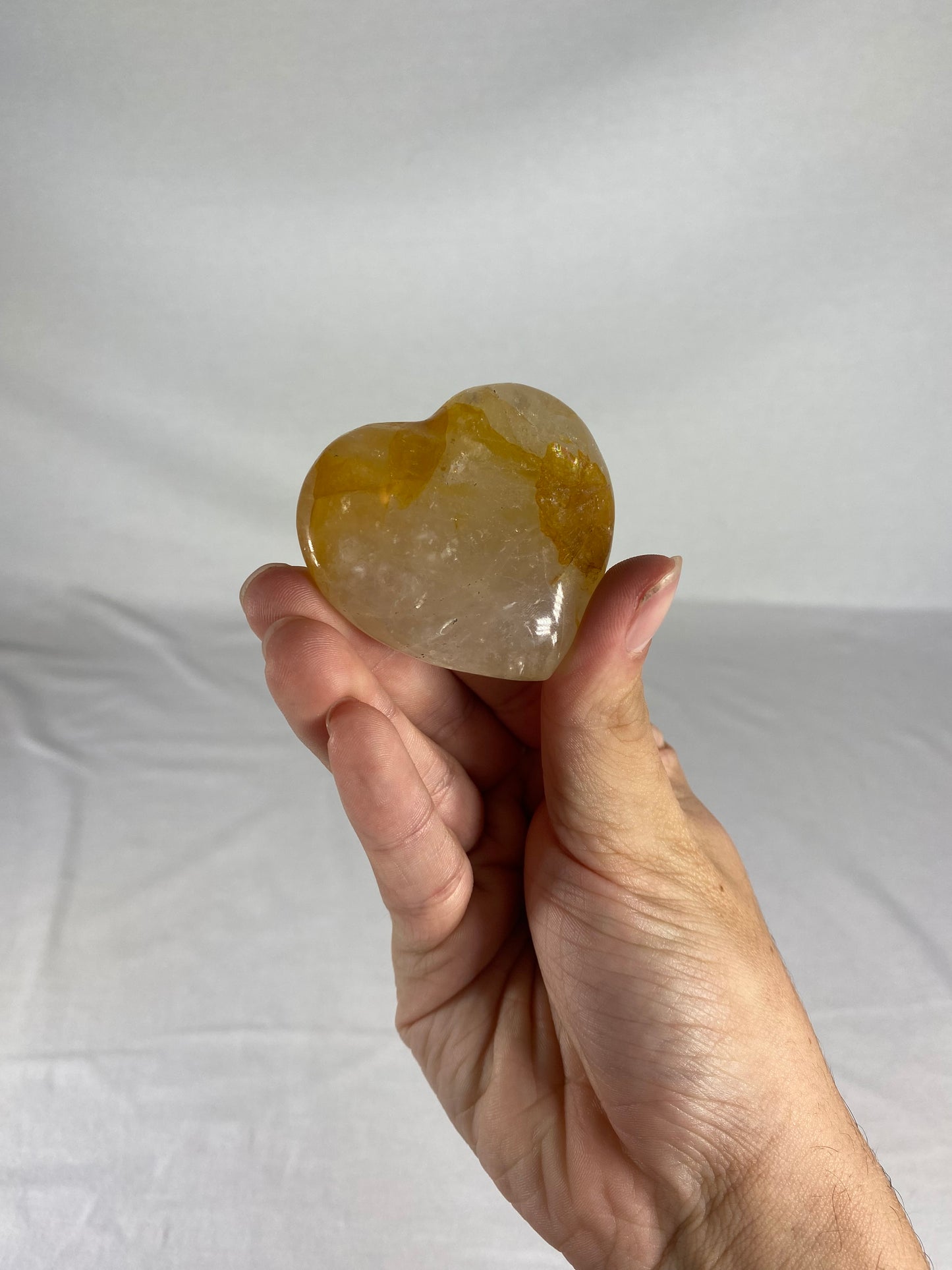 Madagascan Polished Golden Healer Quartz Heart (G)