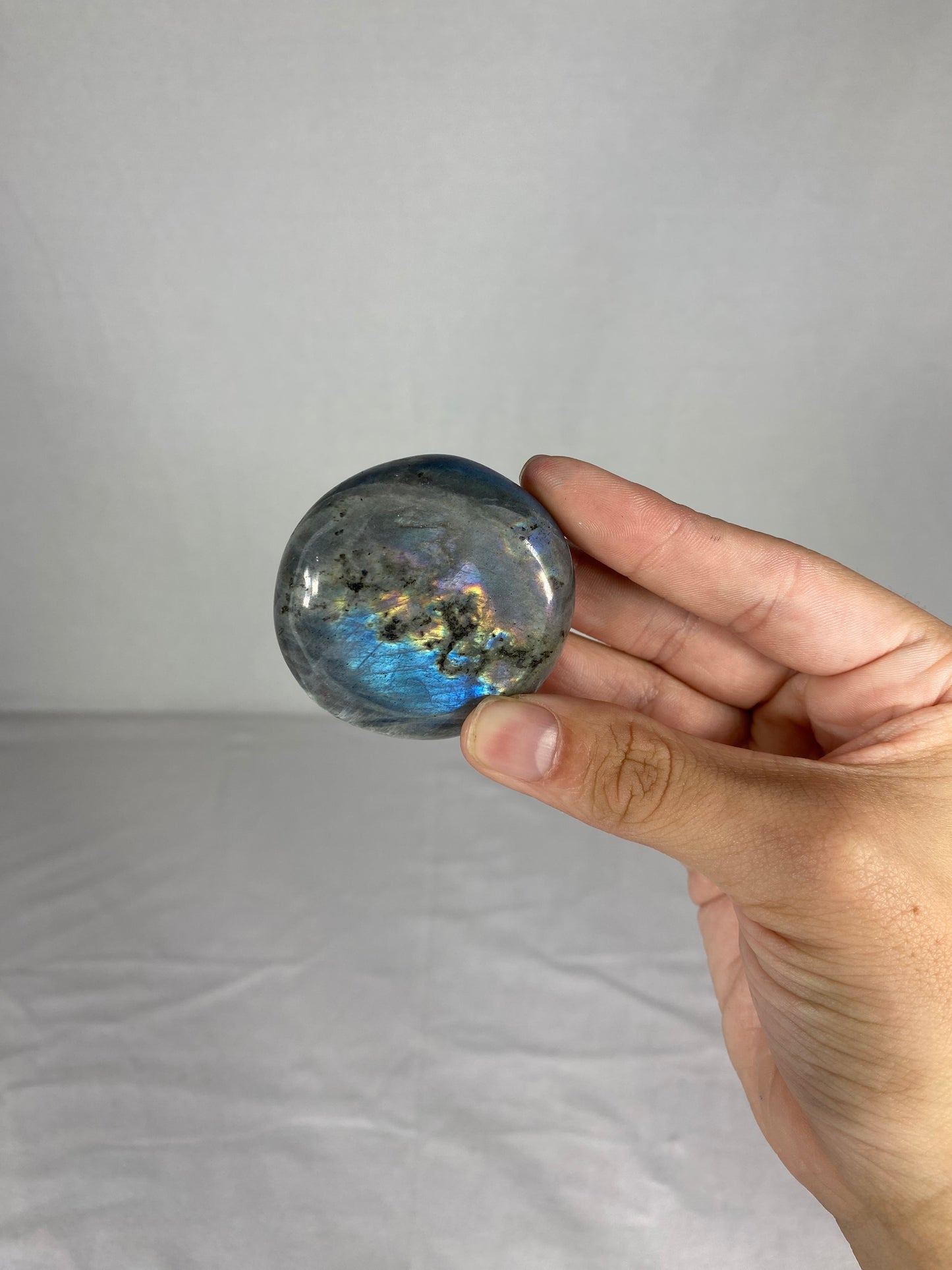 Madagascan Polished Labradorite Palm Stone (W)
