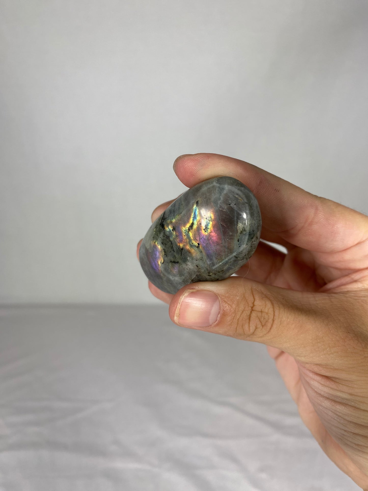 Madagascan Polished Labradorite Palm Stone (J)