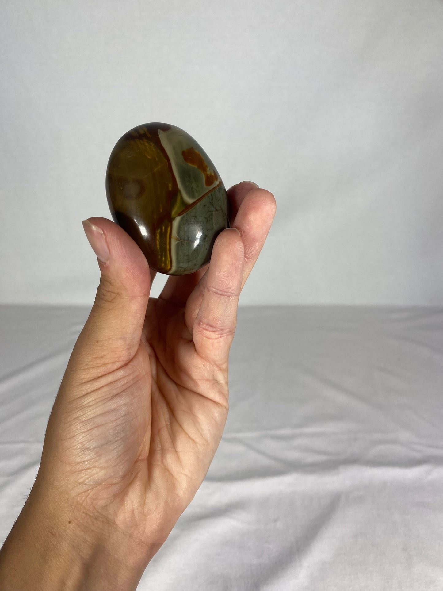 Madagascan Polished Jasper Palm Stone (K)
