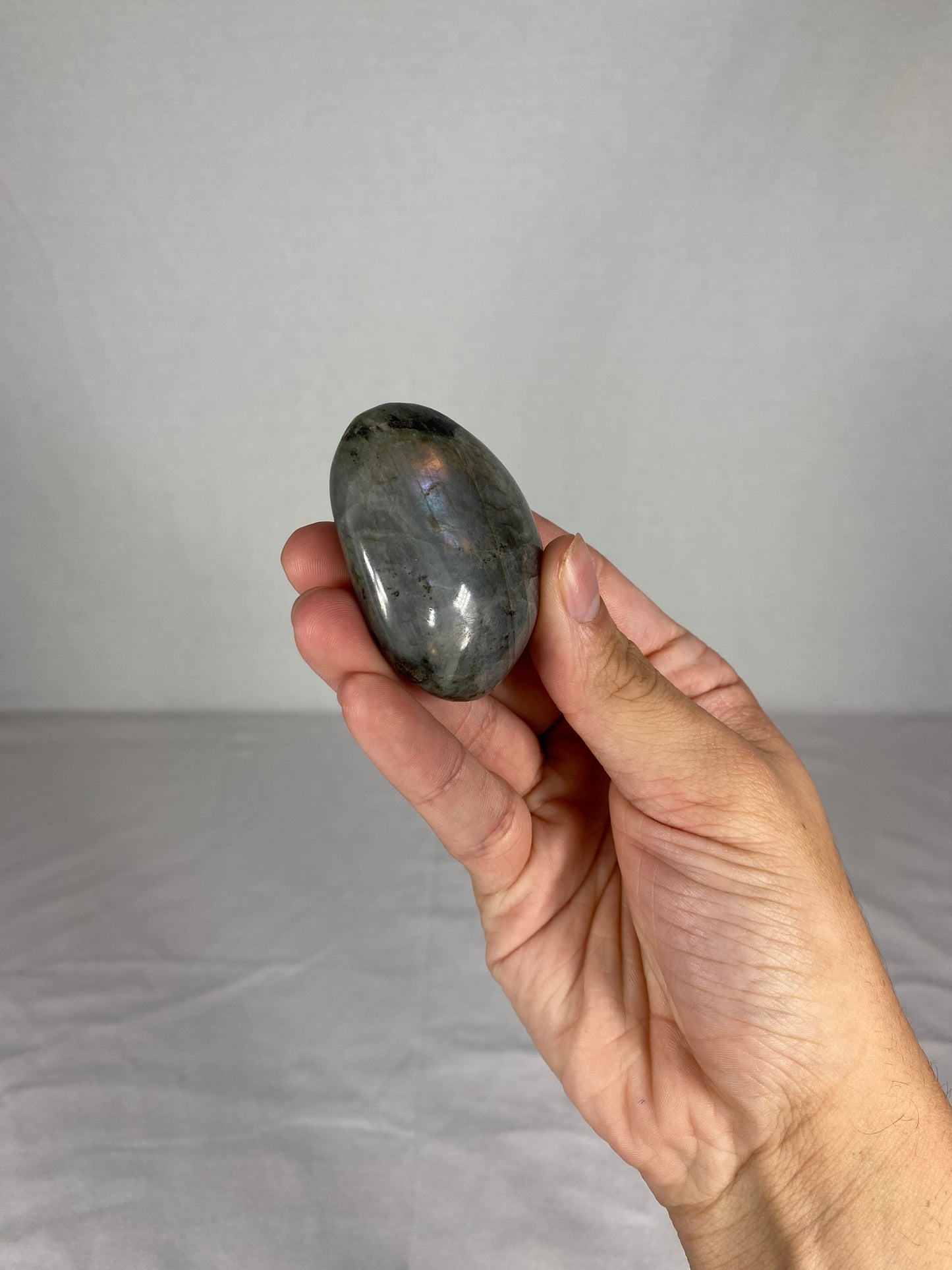 Madagascan Polished Labradorite Palm Stone (N1)