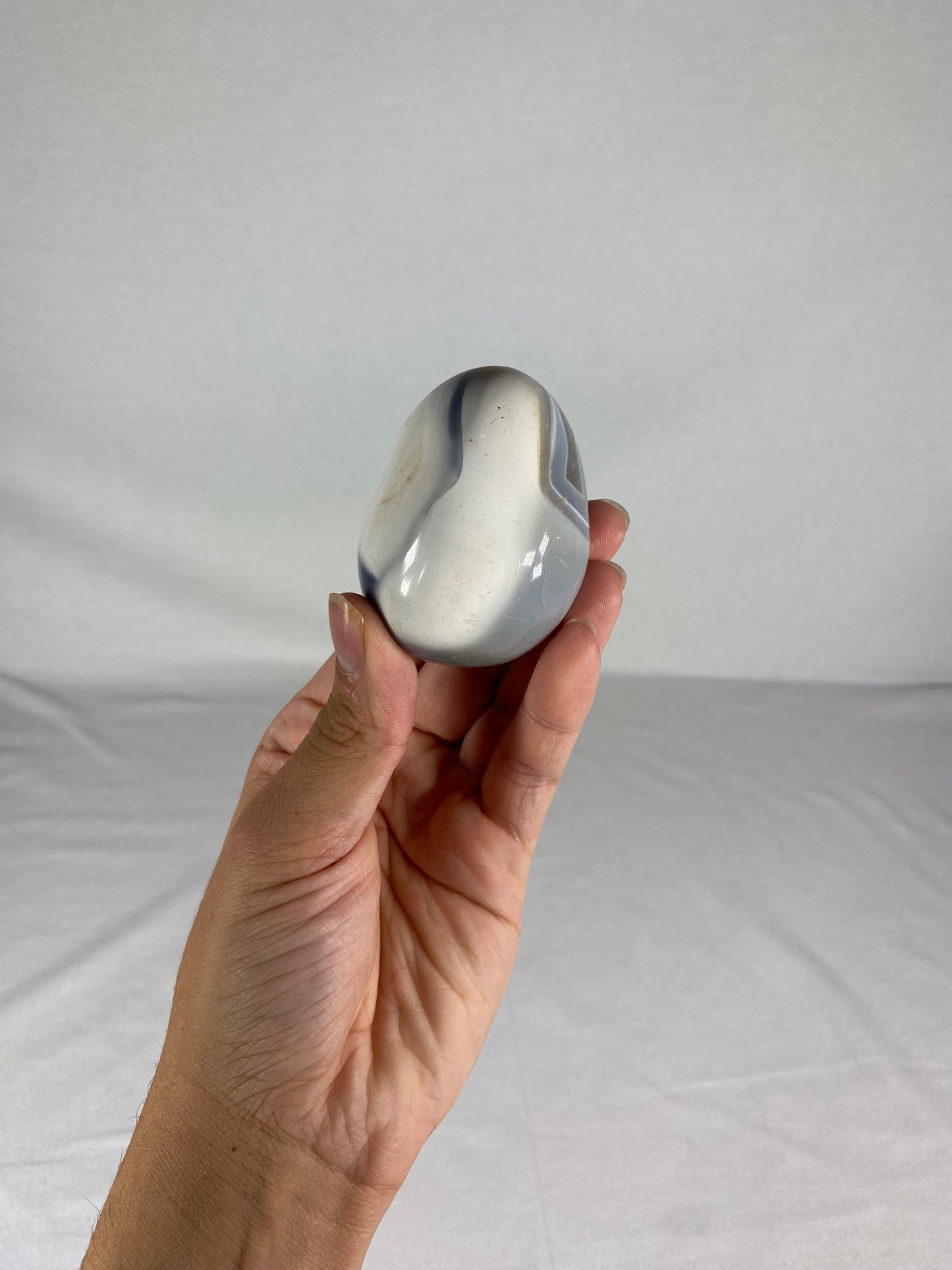 Madagascan Polished Orca Agate Palm Stone (C)