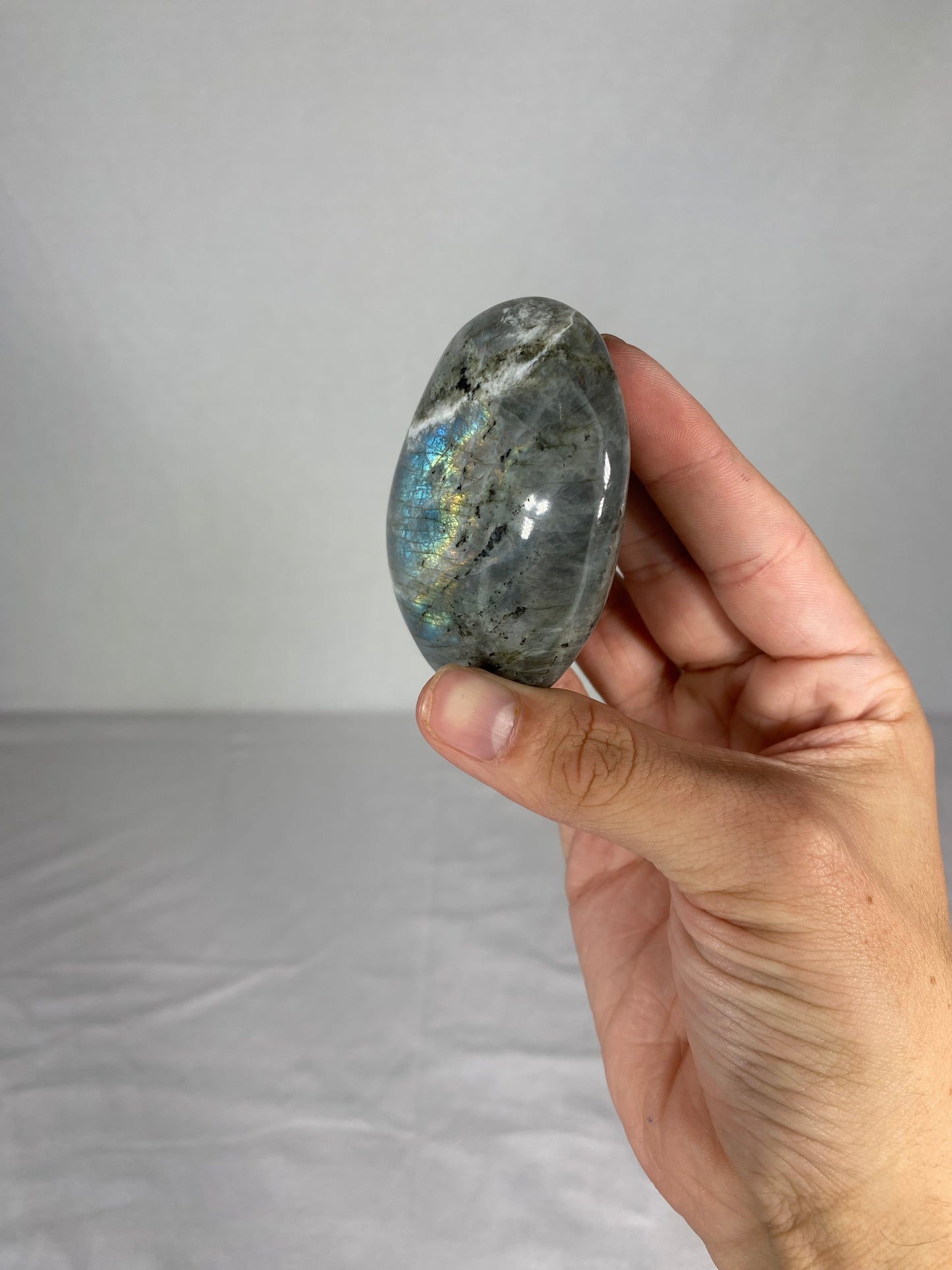 Madagascan Polished Labradorite Palm Stone (M1)