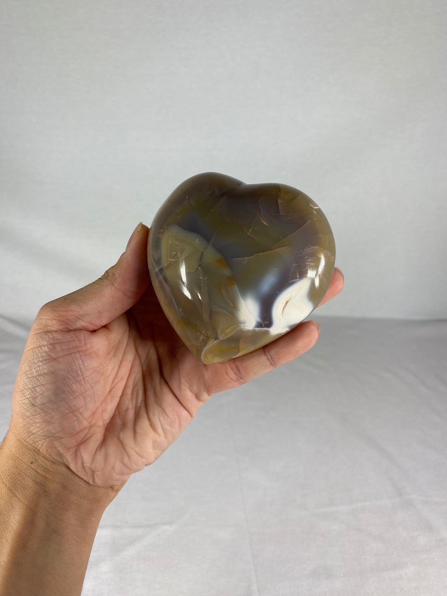 Madagascan Polished Orca Agate Heart (A)