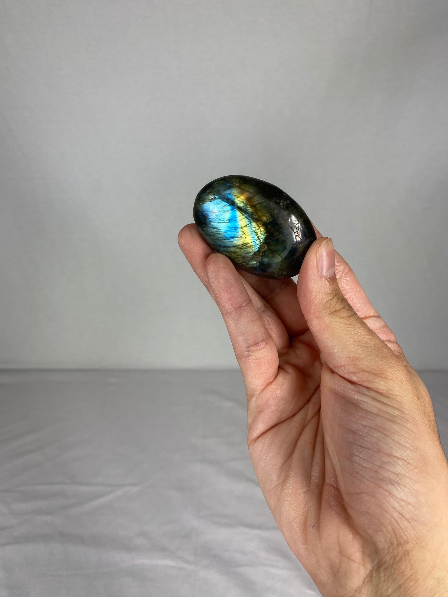 Madagascan Polished Labradorite Palm Stone (G)