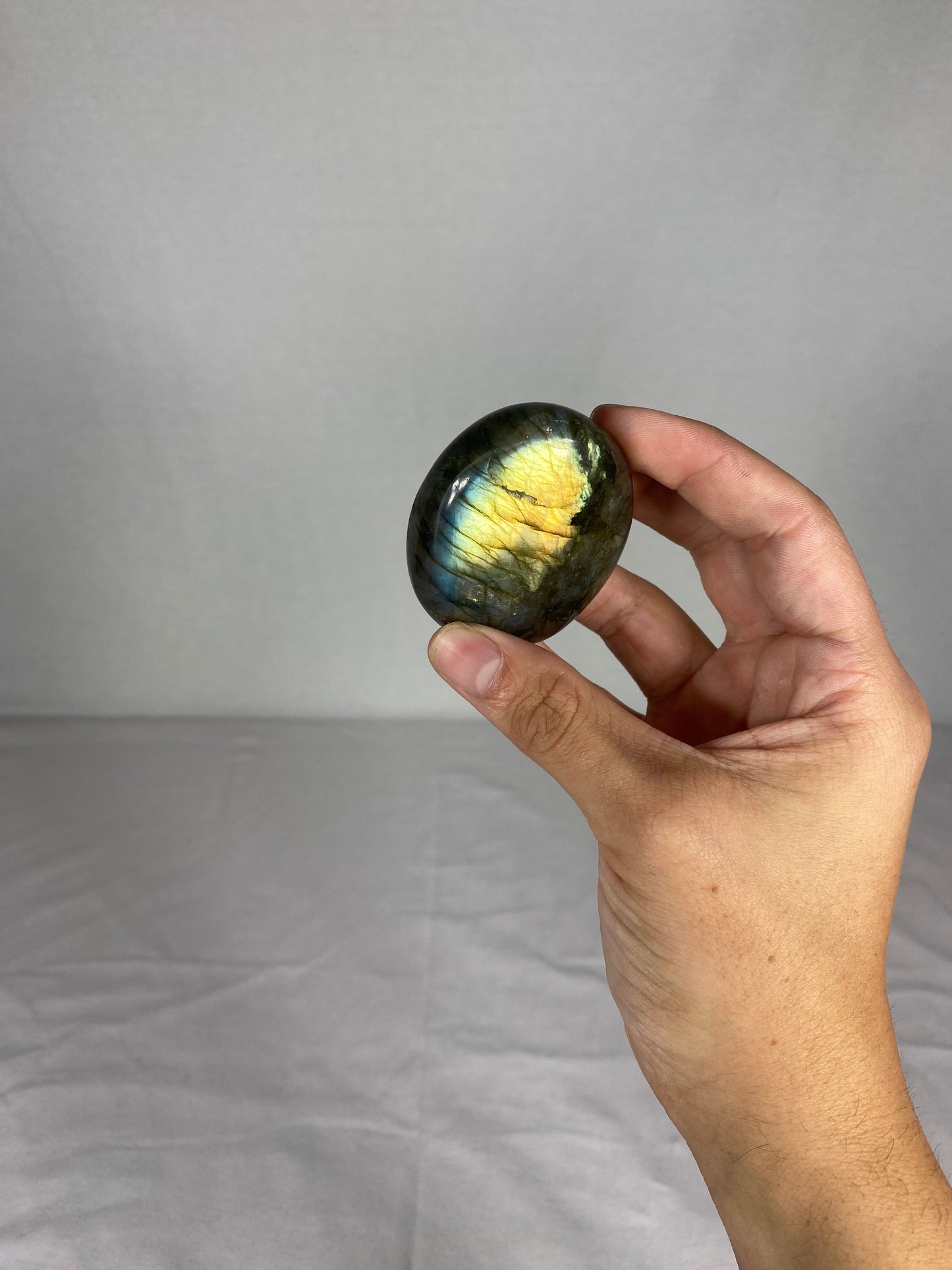 Madagascan Polished Labradorite Palm Stone (T)