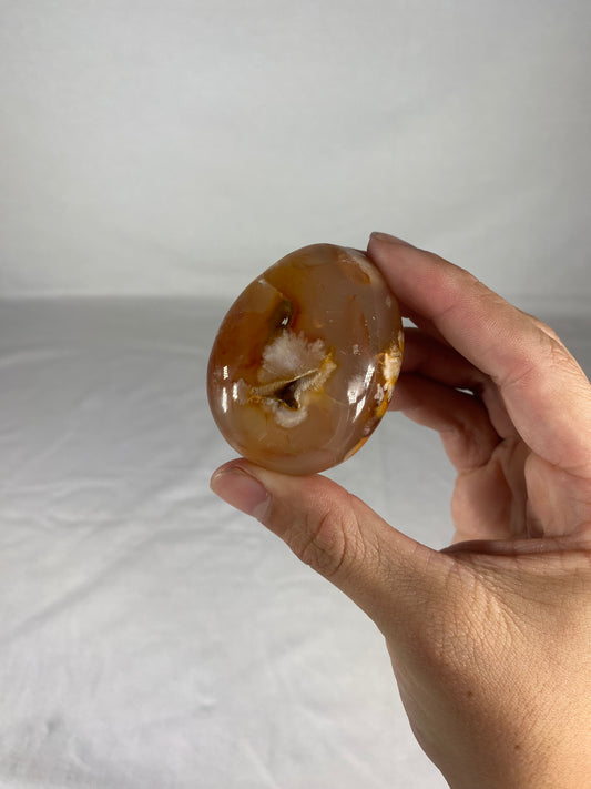 Madagascan Polished Flower Agate Palm Stone (D)