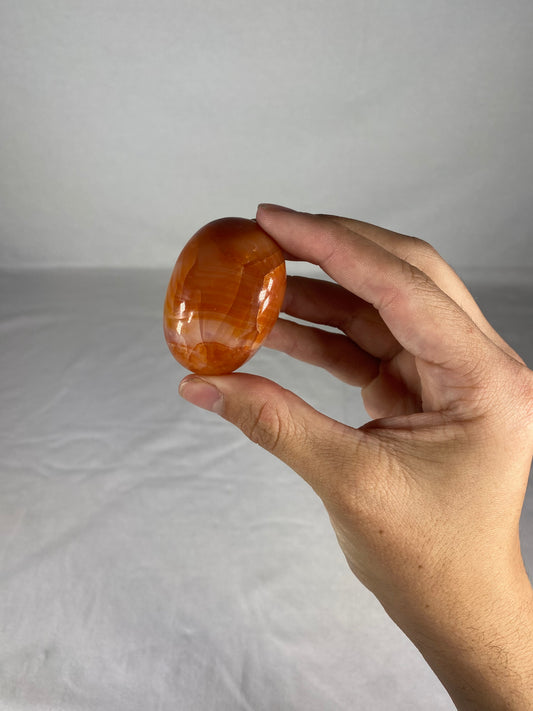 Madagascan Polished Carnelian Palm Stone (F)