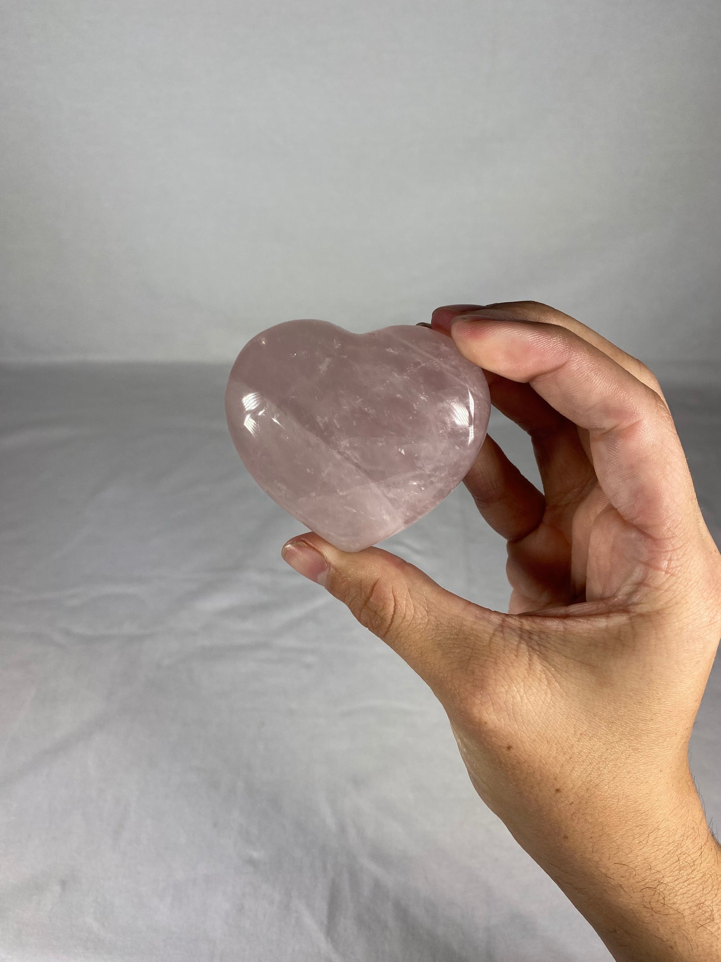 Madagascan Polished Rose Quartz Heart (F)