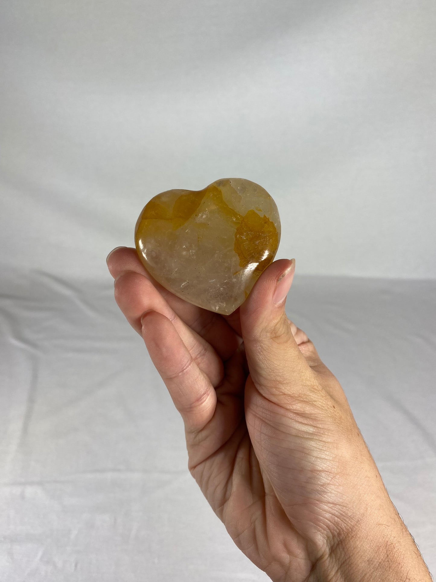 Madagascan Polished Golden Healer Quartz Heart (G)